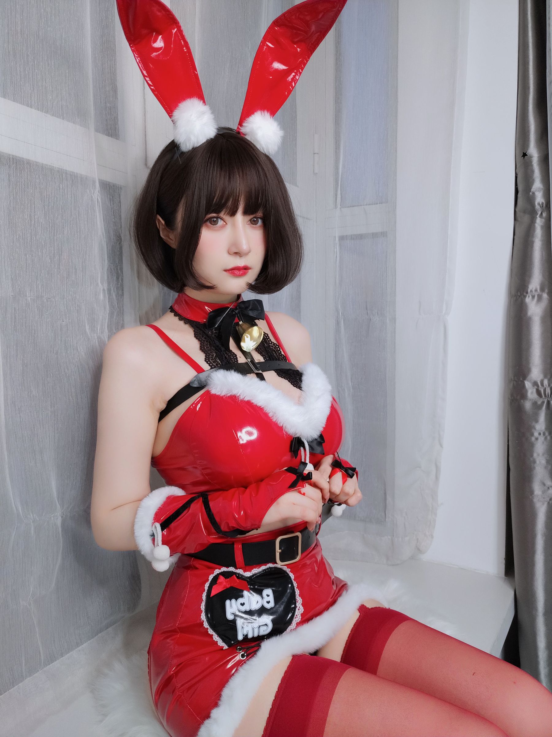 Coser小姐姐白银 – Christmas Bunny Cosplay-第3张