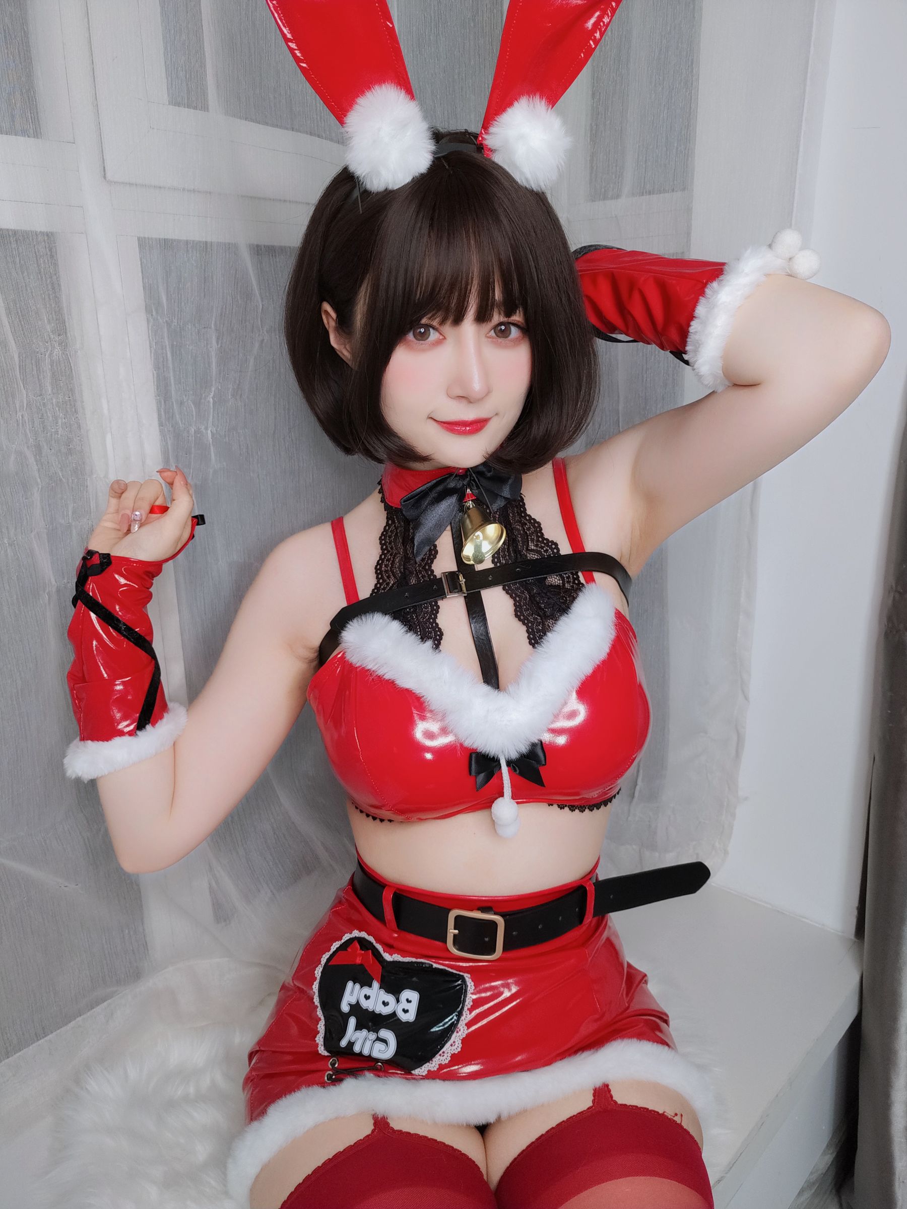 Coser小姐姐白银 – Christmas Bunny Cosplay-第1张