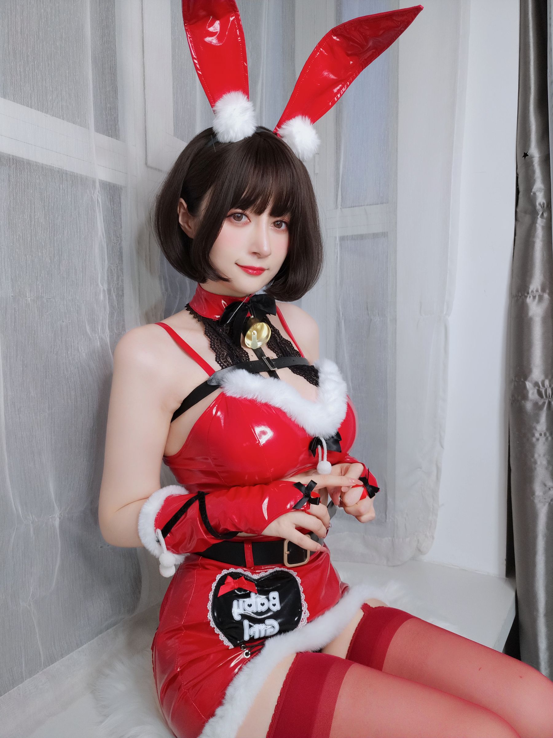 Coser小姐姐白银 – Christmas Bunny Cosplay-第6张