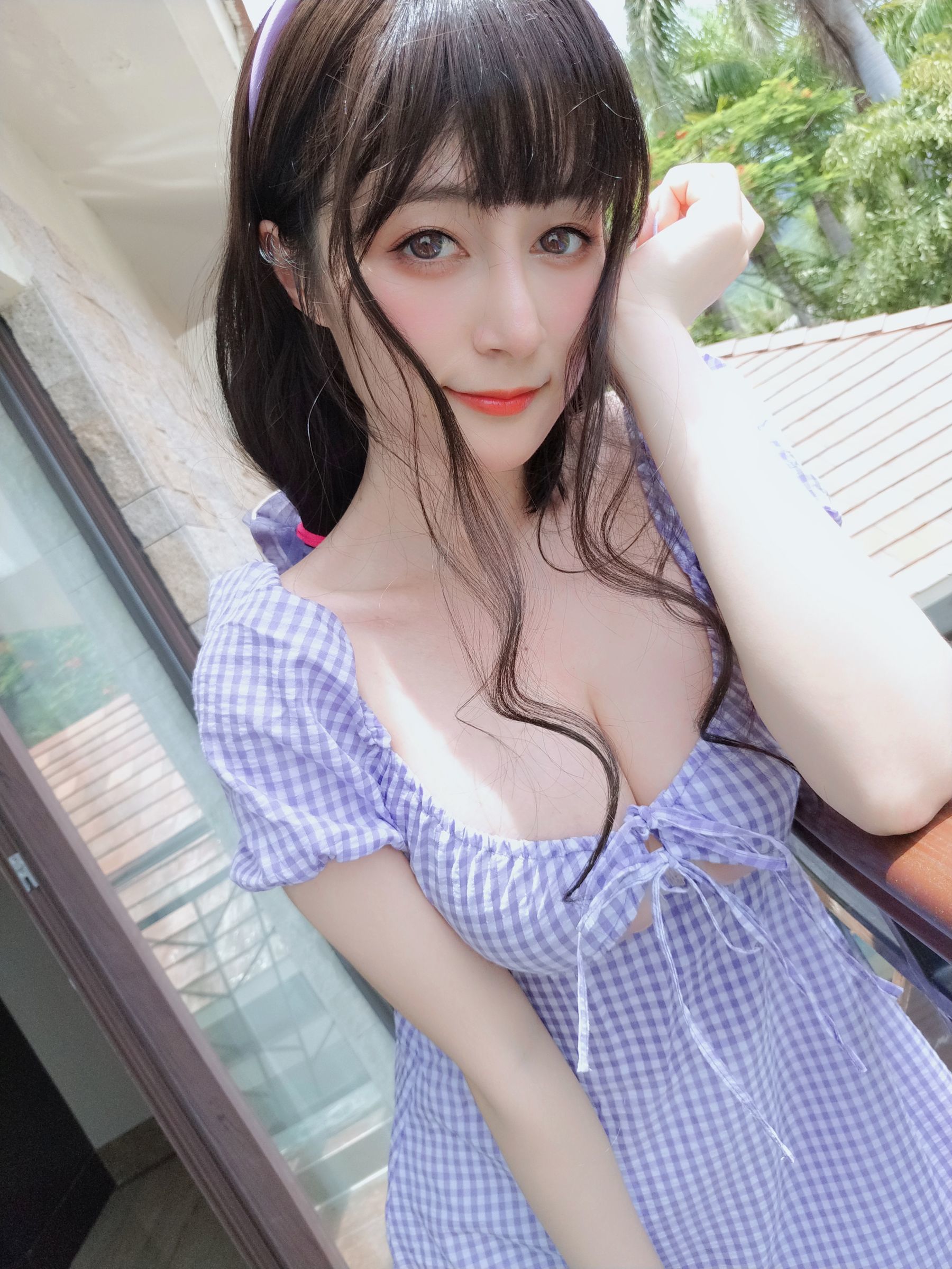 Coser小姐姐白银 – 夏日的格子连衣裙 Cosplay-第9张