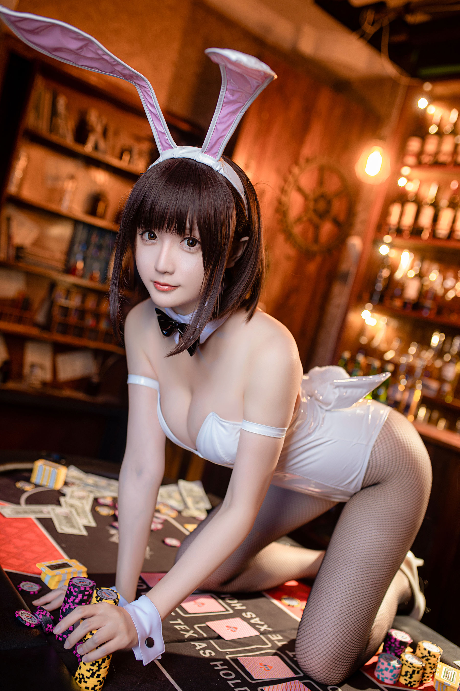 Coser小姐姐星之迟迟 – 加藤惠 兔女郎 Cosplay-第8张