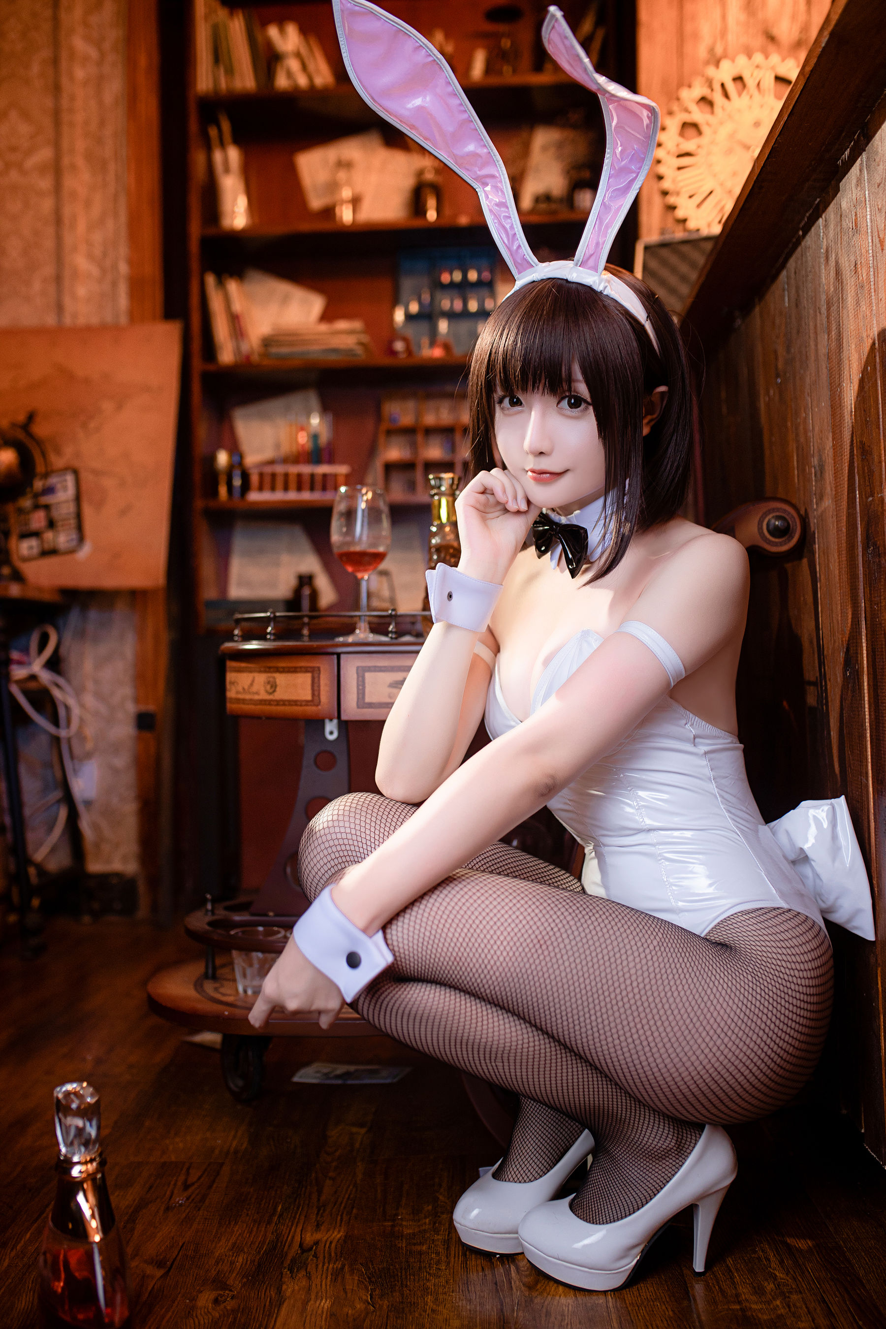 Coser小姐姐星之迟迟 – 加藤惠 兔女郎 Cosplay-第4张