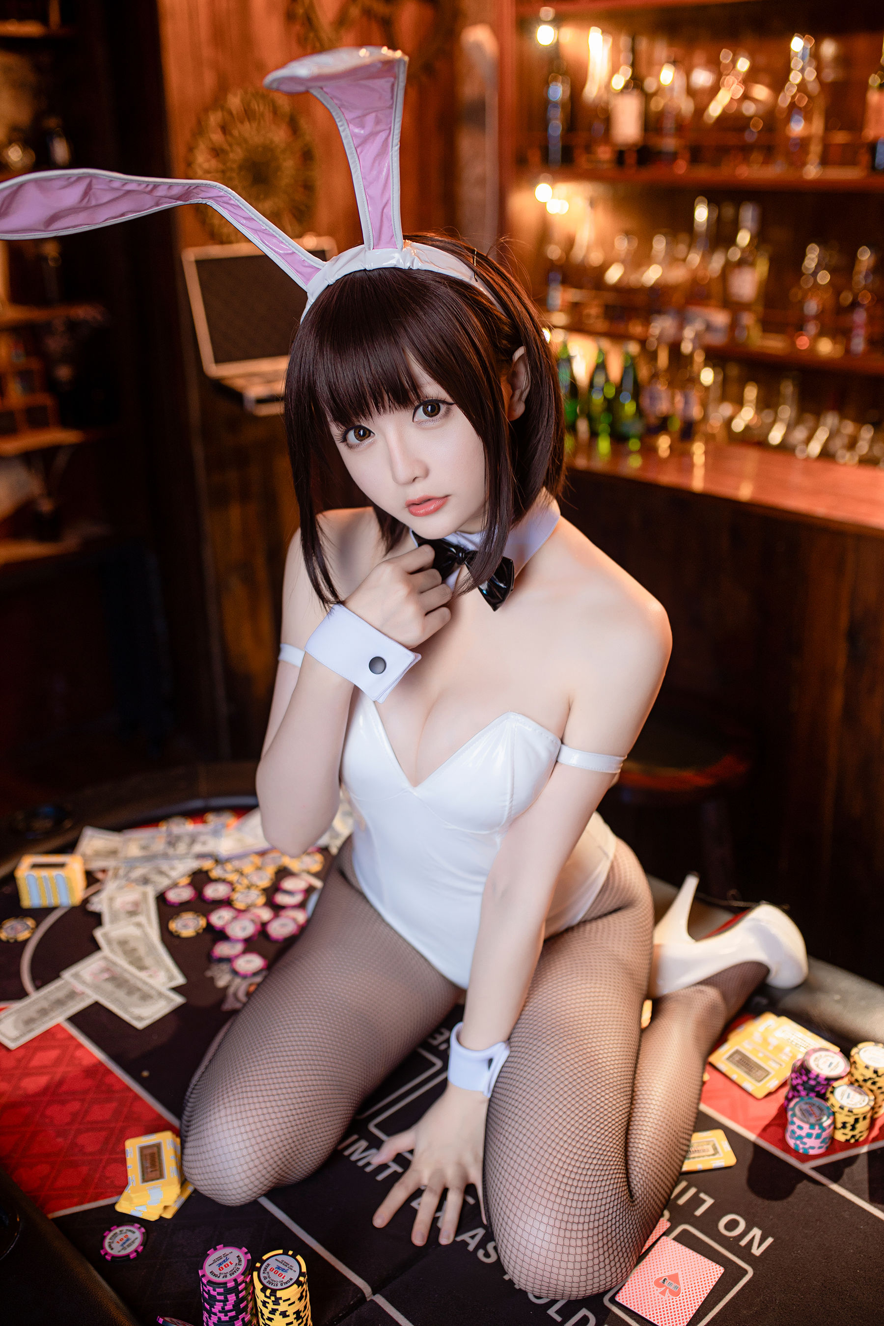 Coser小姐姐星之迟迟 – 加藤惠 兔女郎 Cosplay-第13张