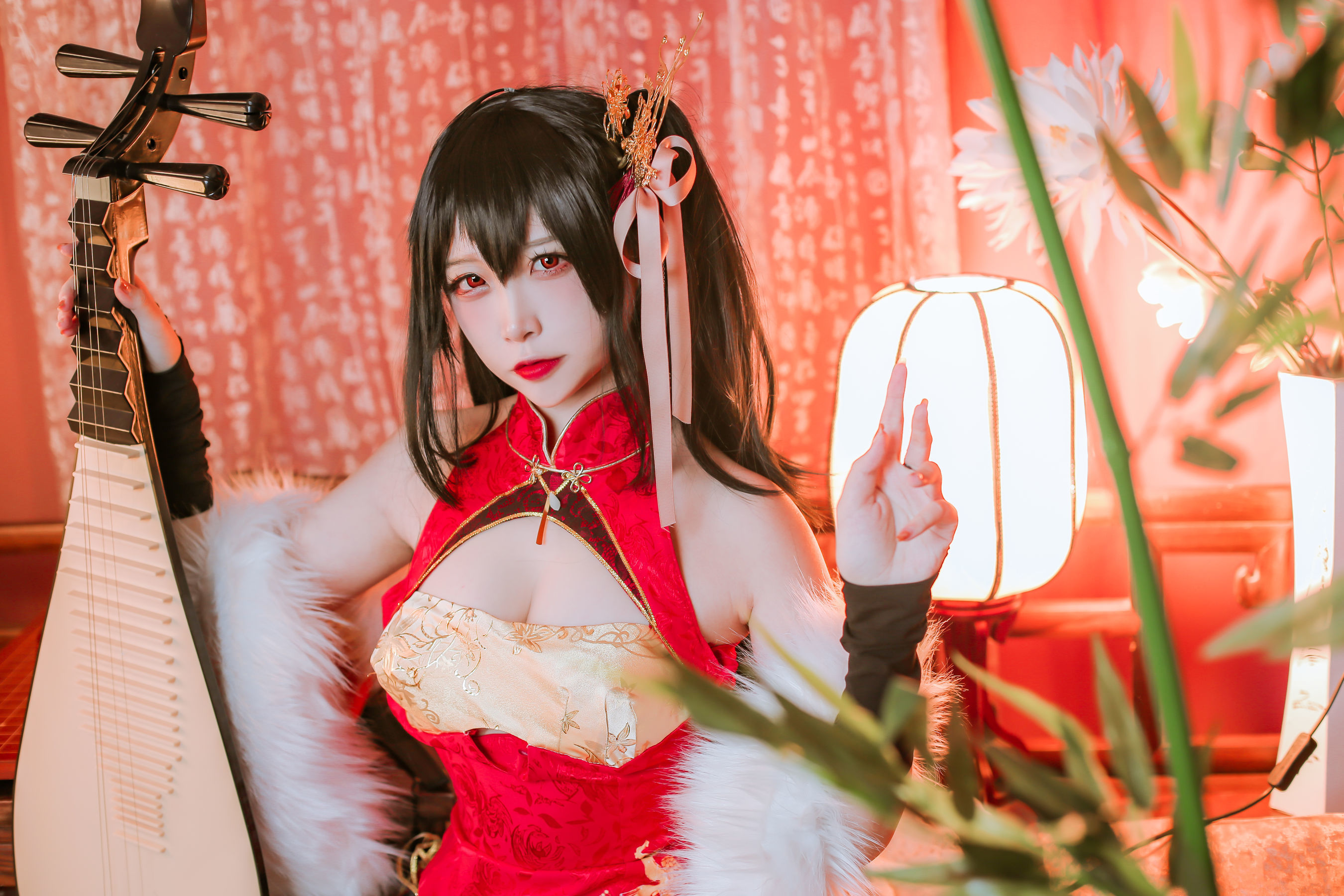 人气Coser二佐Nisa 碧蓝大凤旗袍 Cosplay-第1张