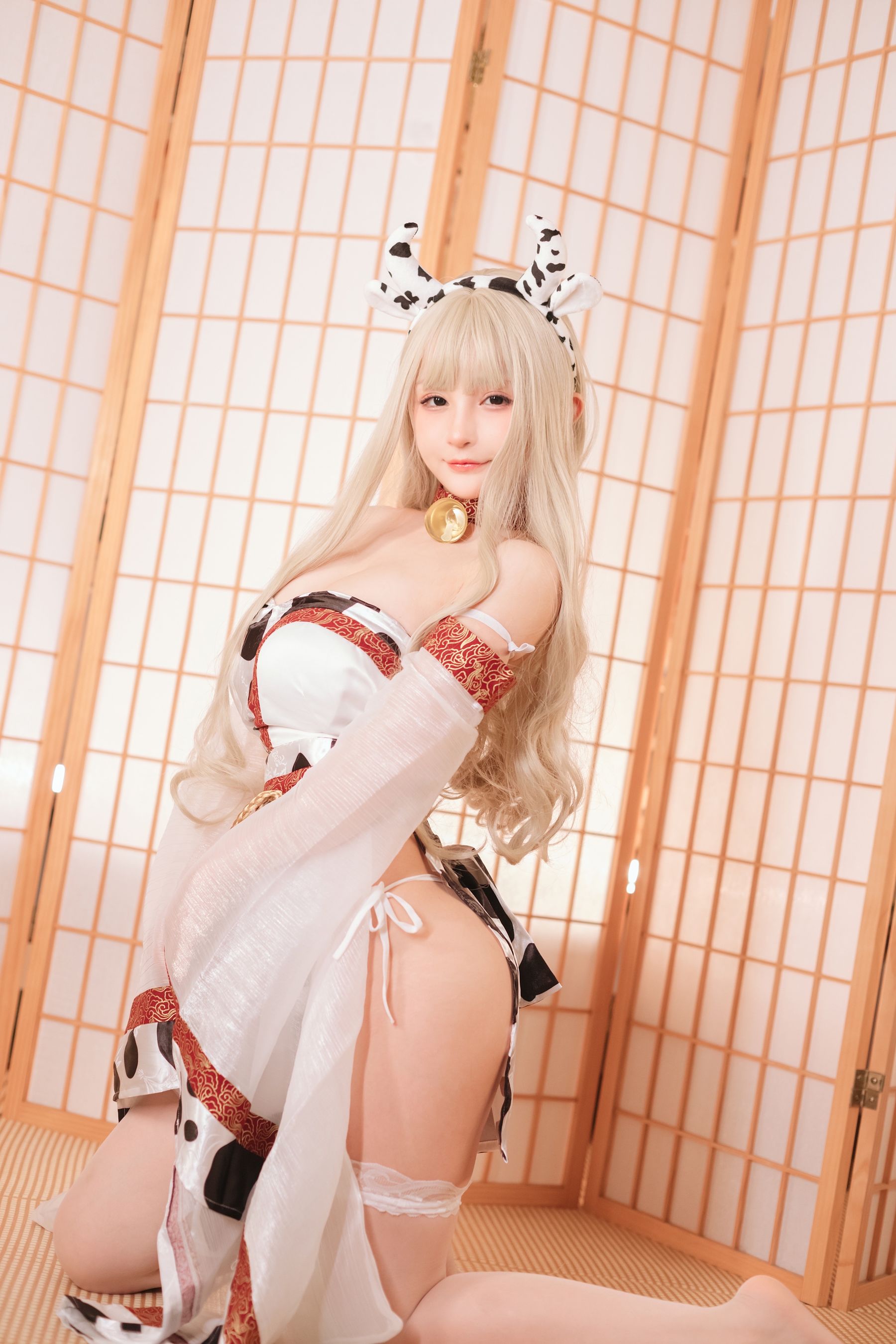 桜井宁宁 – 牛牛子和服 Cosplay-第4张