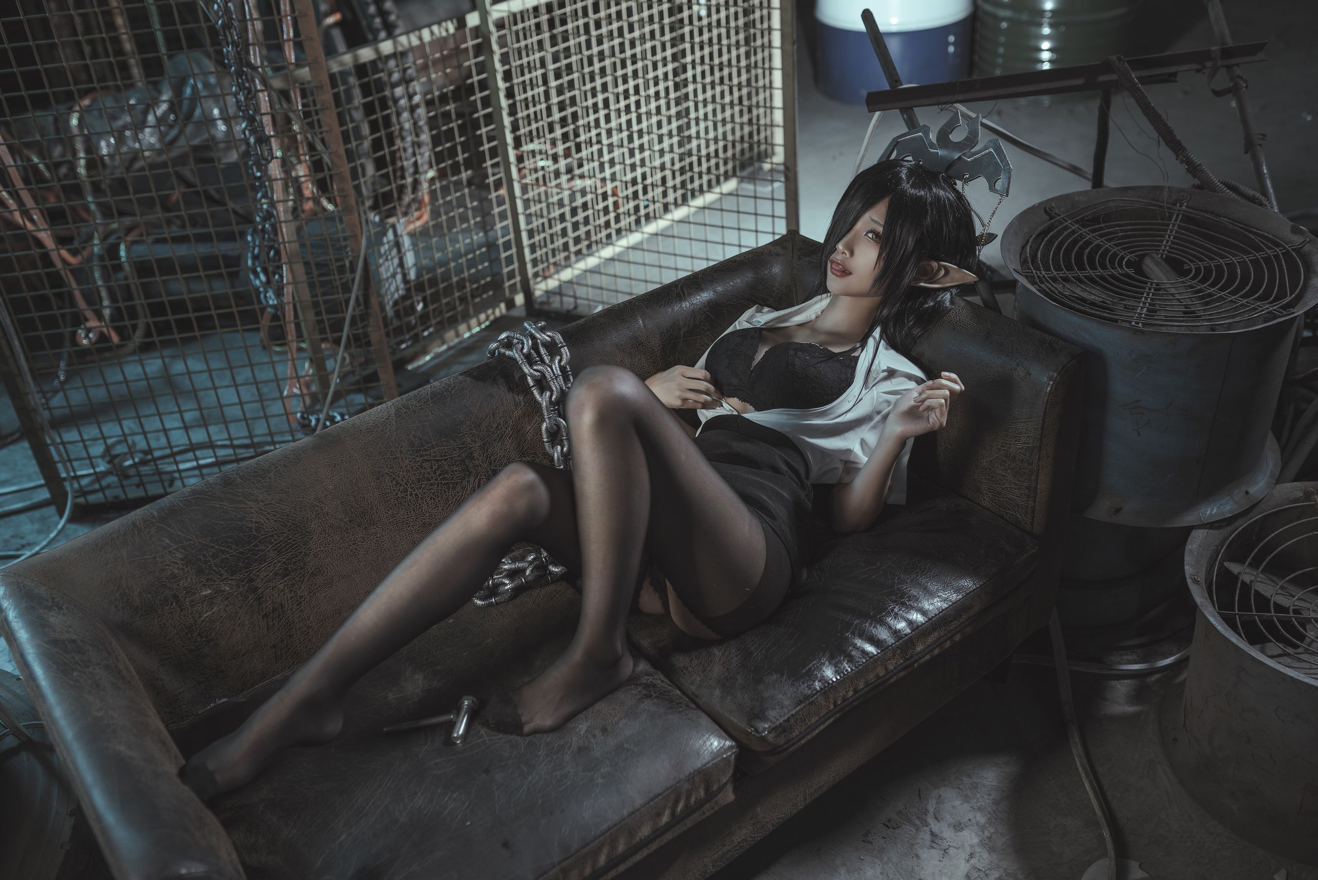 动漫博主蠢沫沫 – 黑兽女王 OL制服 Cosplay-第3张