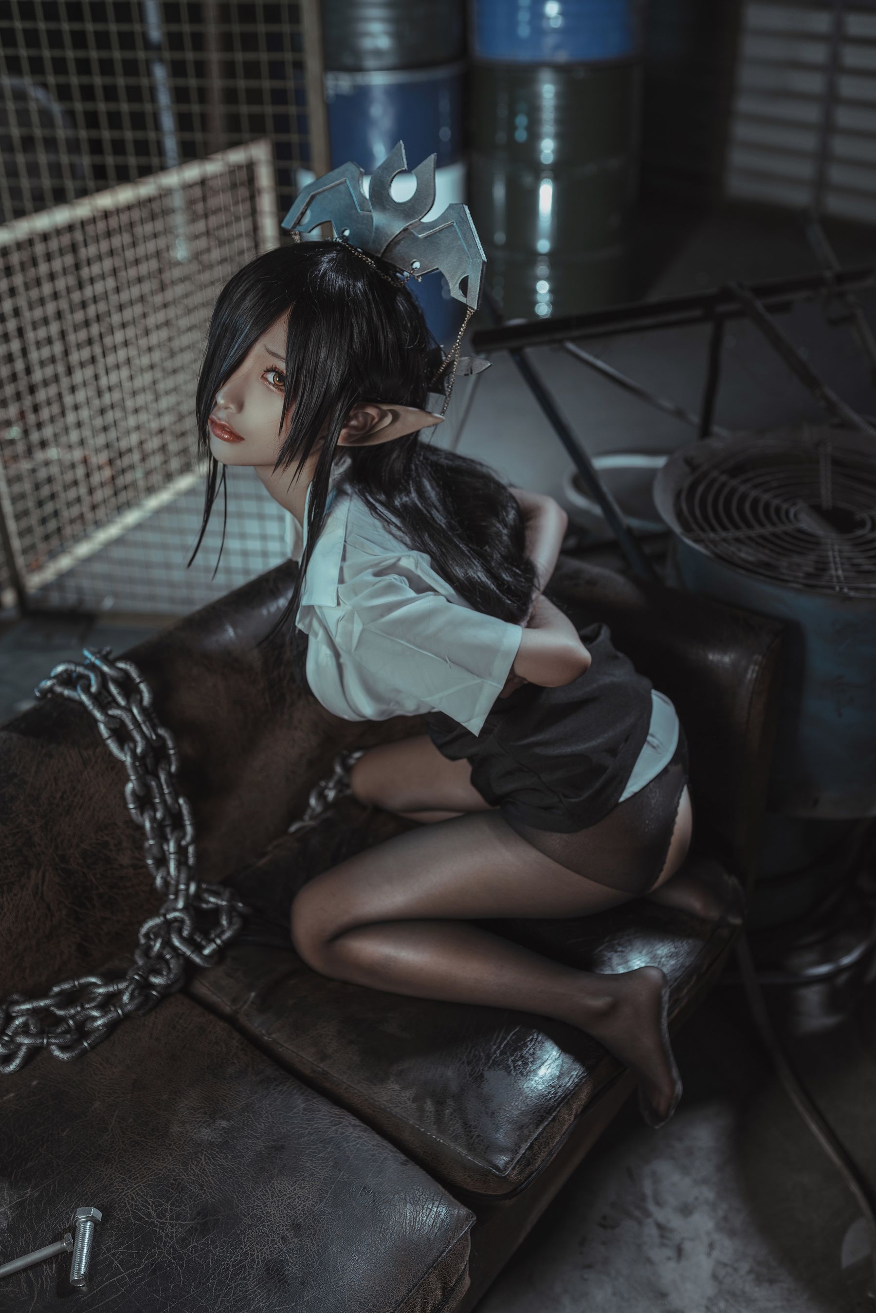 动漫博主蠢沫沫 – 黑兽女王 OL制服 Cosplay-第2张