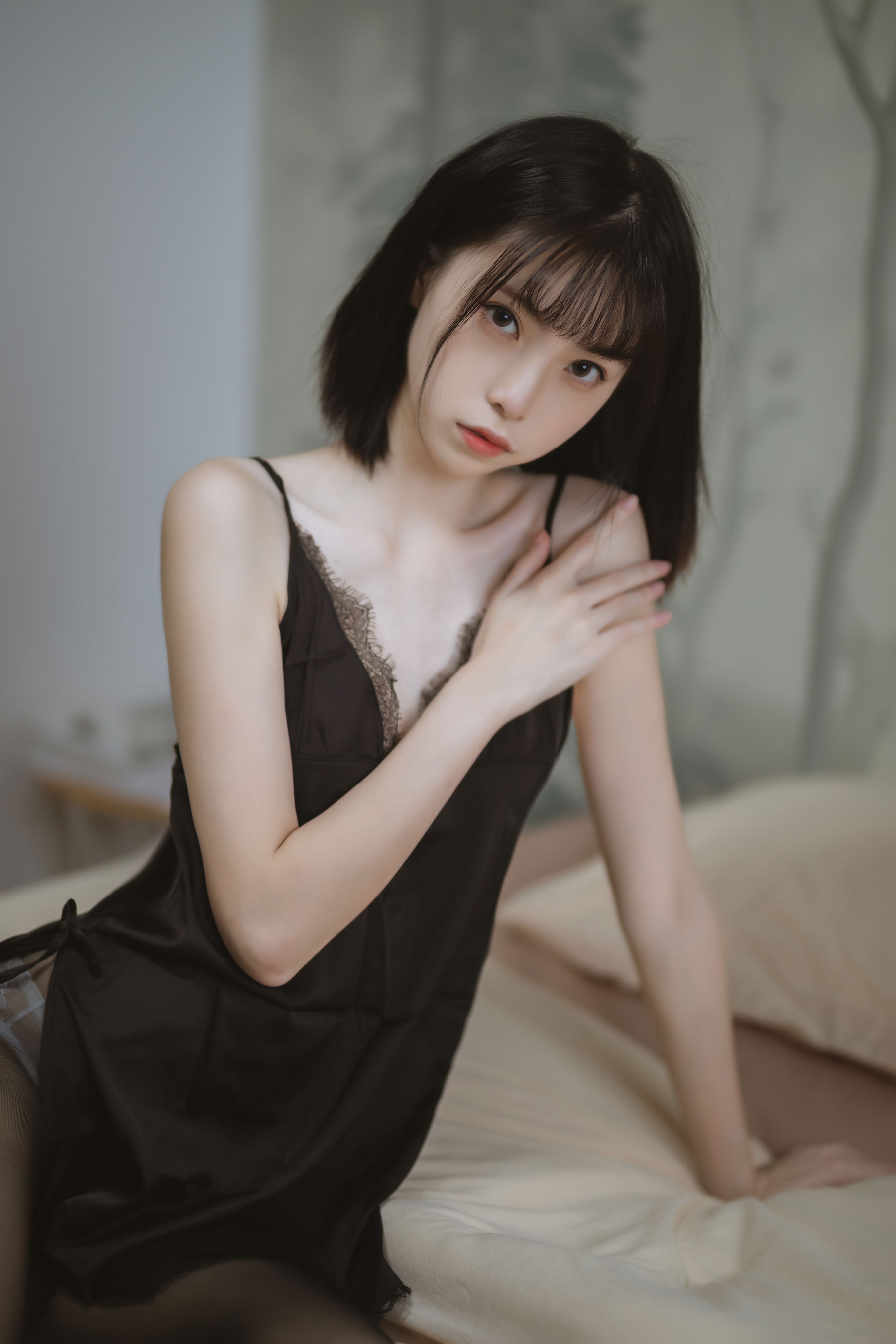 许岚 – 黑色蕾丝睡衣 Cosplay-第36张