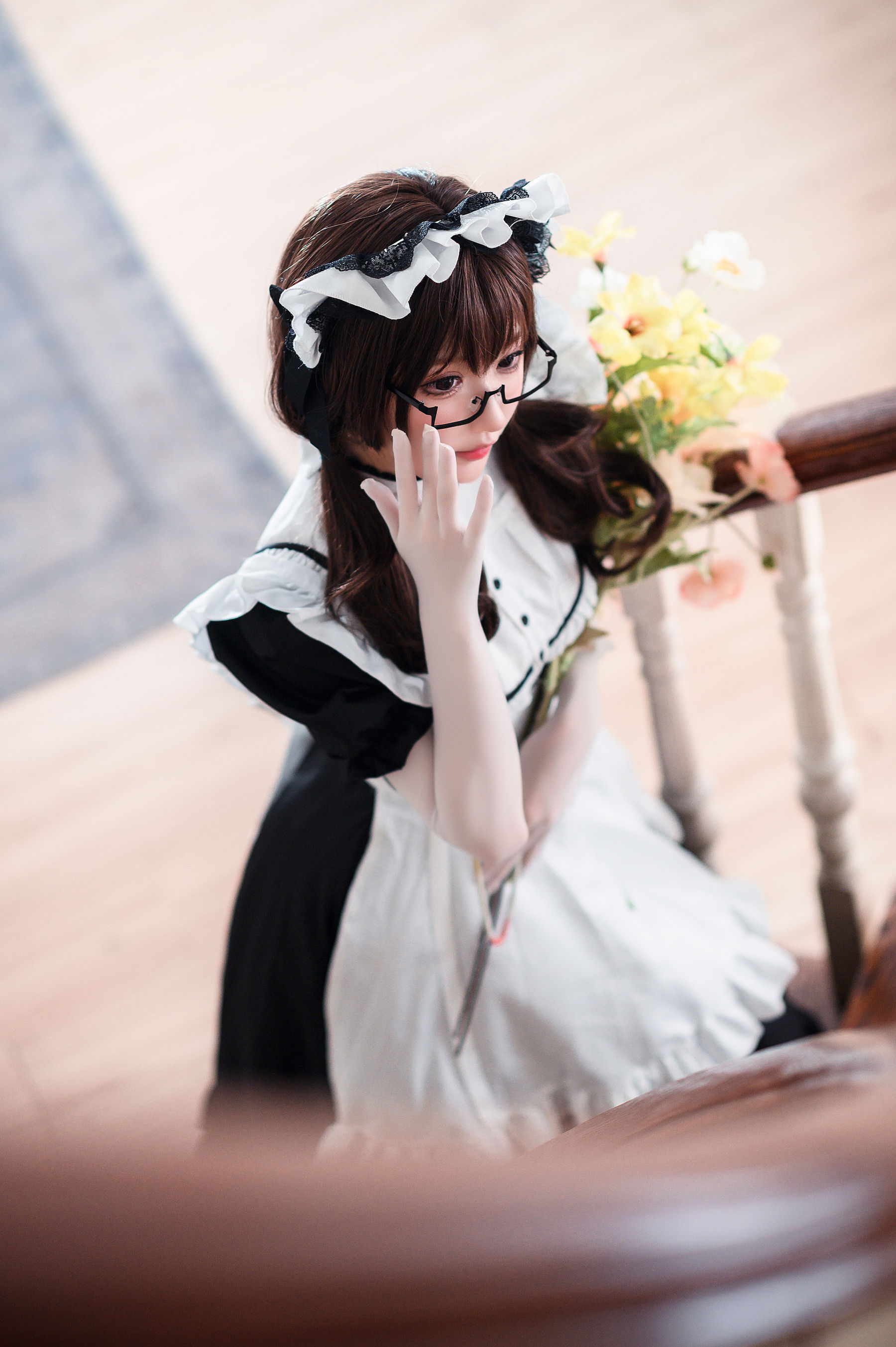 动漫博主阿包也是兔娘 – 传统长裙女仆 Cosplay-第4张