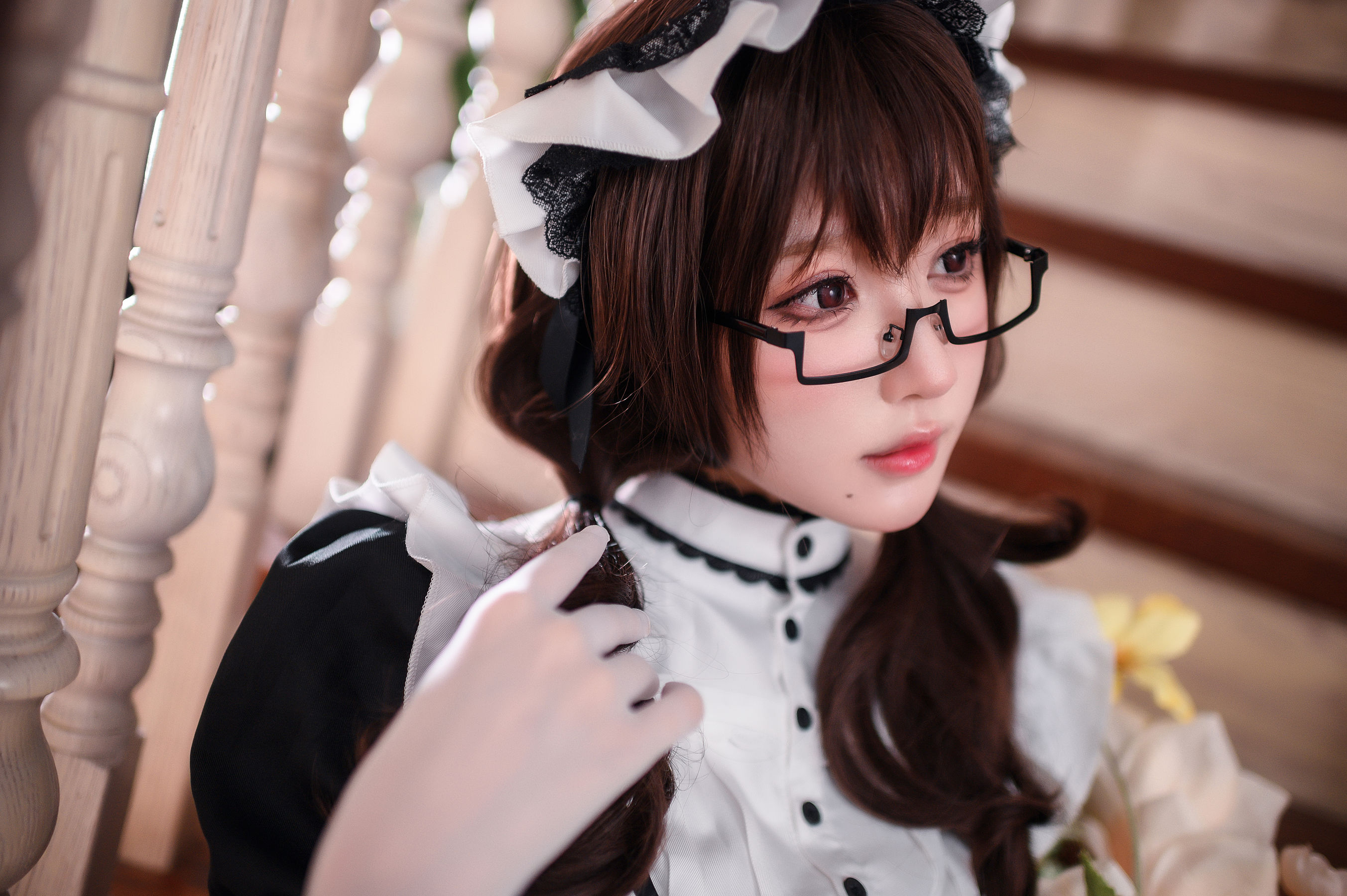 动漫博主阿包也是兔娘 – 传统长裙女仆 Cosplay-第37张