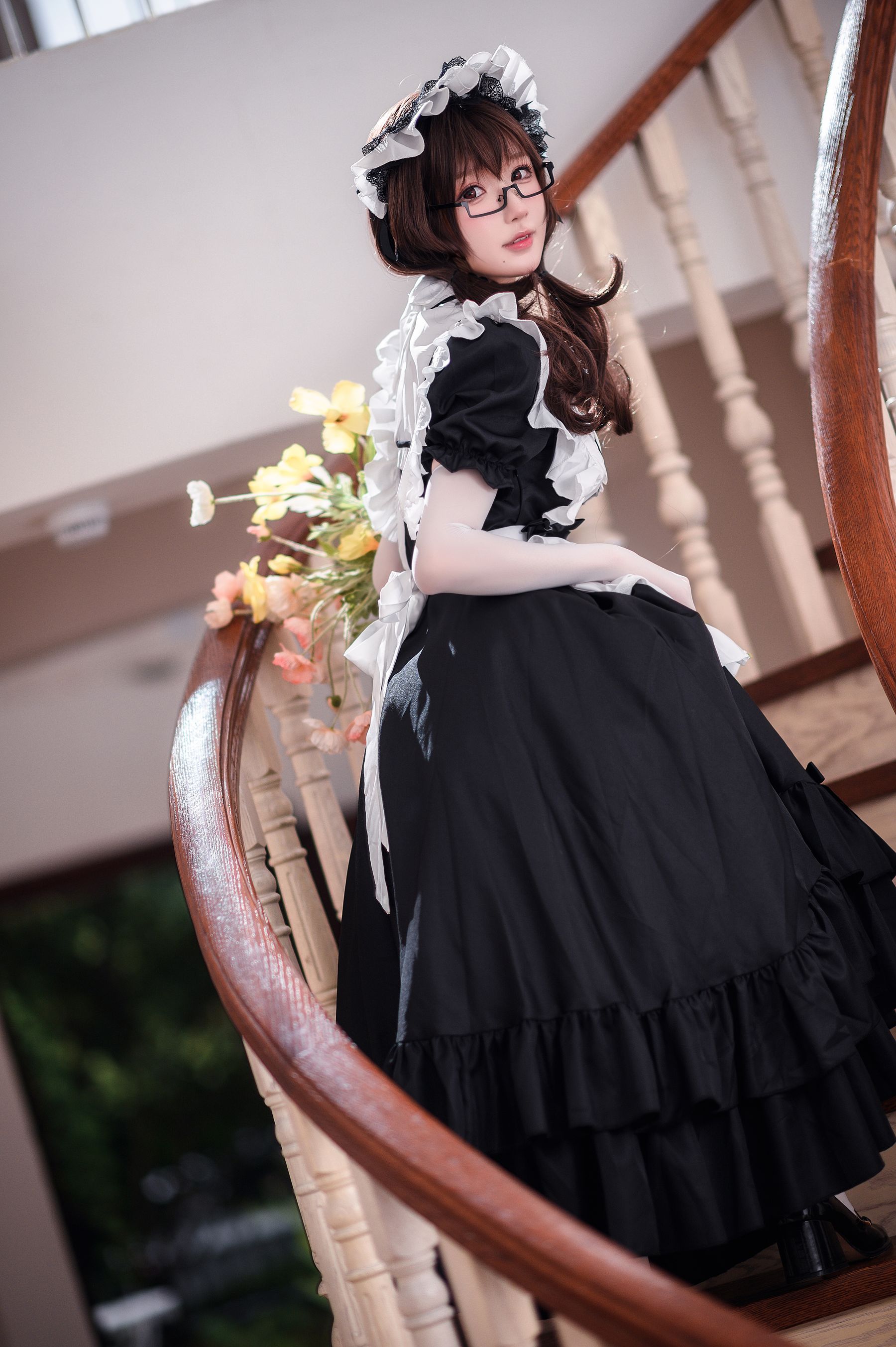 动漫博主阿包也是兔娘 – 传统长裙女仆 Cosplay-第40张