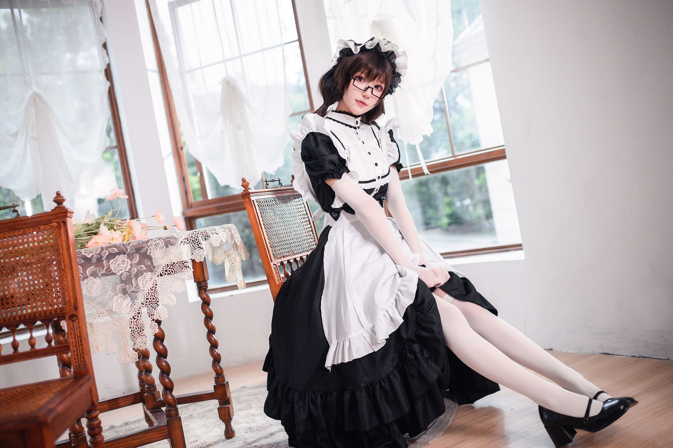 动漫博主阿包也是兔娘 – 传统长裙女仆 Cosplay-第14张