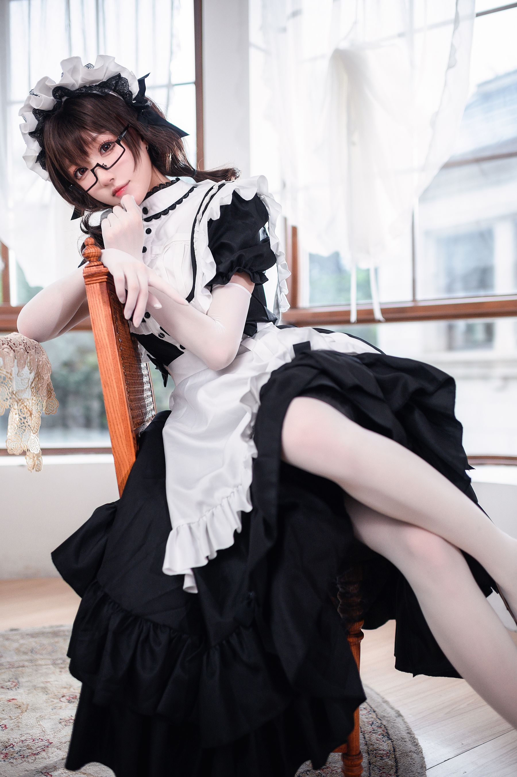 动漫博主阿包也是兔娘 – 传统长裙女仆 Cosplay-第15张