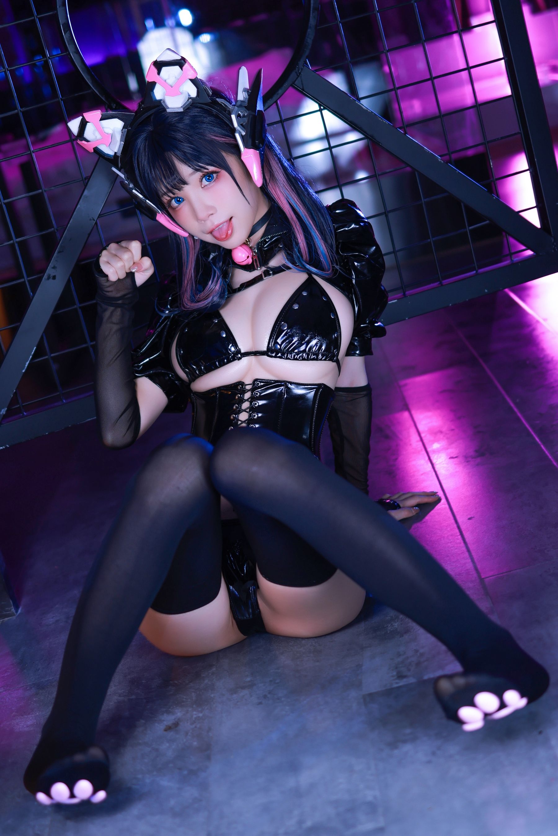 动漫博主水淼aqua – 猫咪女郎-粉红猫猫 Cosplay-第21张