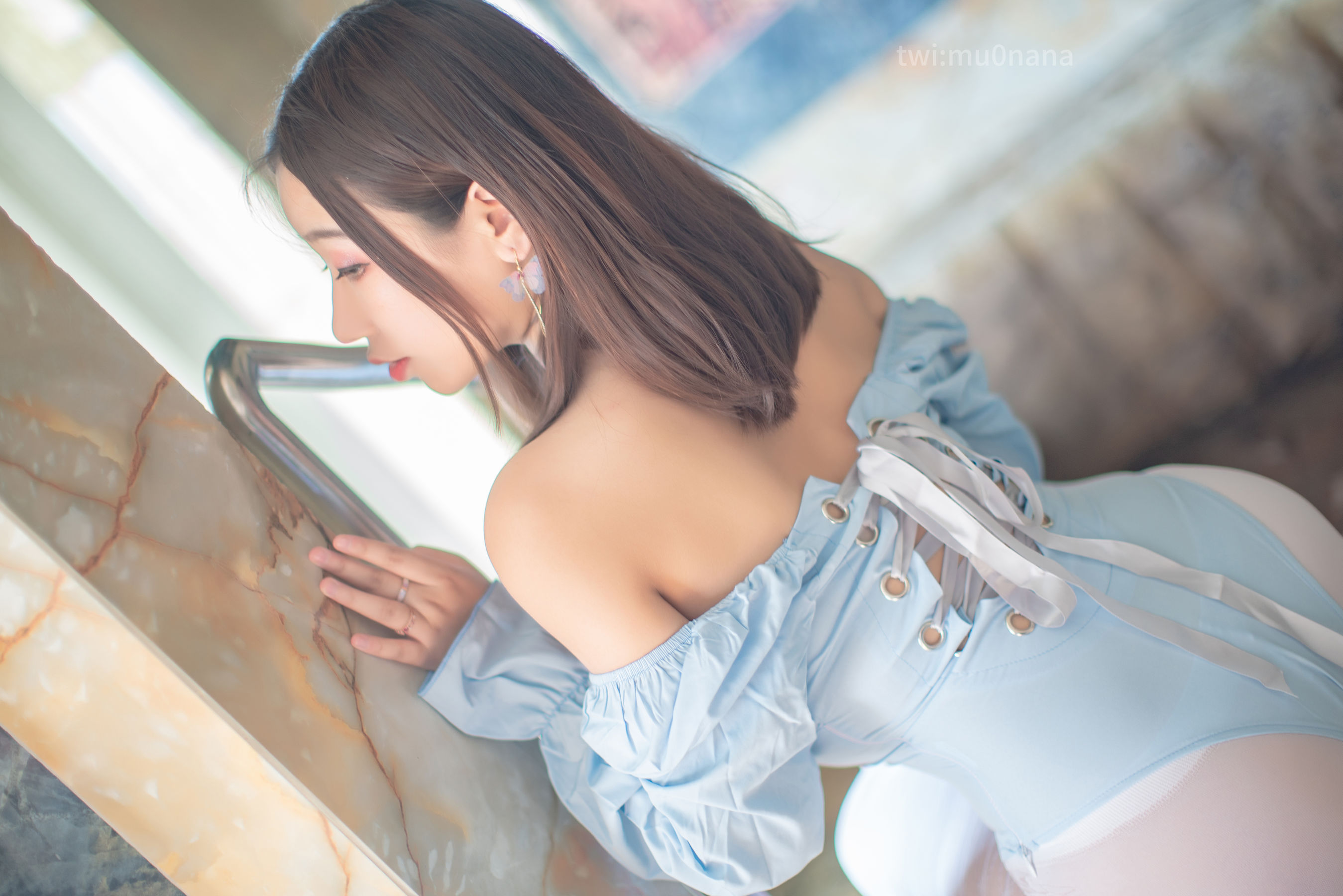 动漫博主穆零Mu0 – 温泉 白丝 Cosplay-第2张