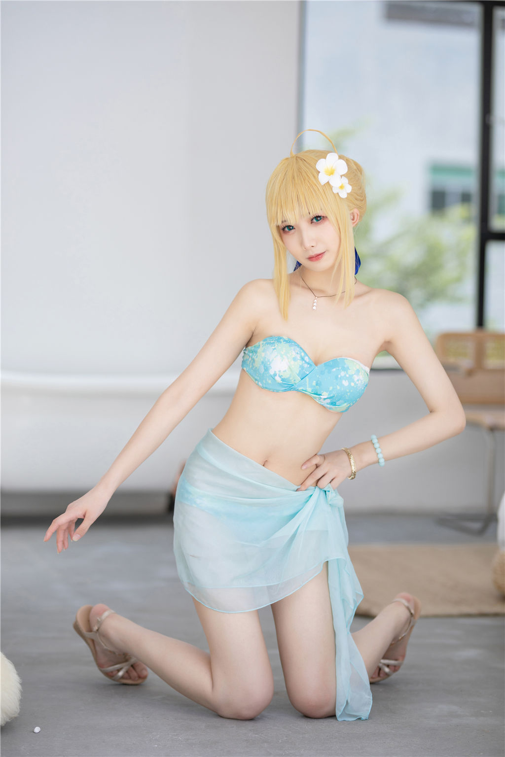 动漫博主封疆疆v – 阿尔托莉雅・潘德拉贡 泳装 Cosplay-第7张