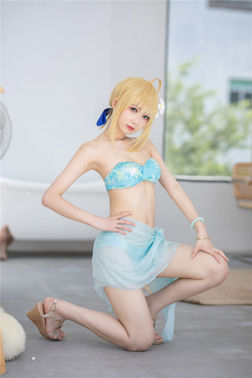 动漫博主封疆疆v – 阿尔托莉雅・潘德拉贡 泳装 Cosplay-第8张