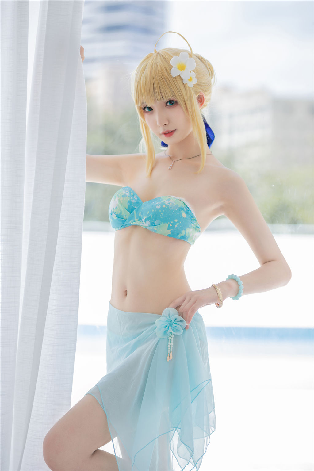动漫博主封疆疆v – 阿尔托莉雅・潘德拉贡 泳装 Cosplay-第37张