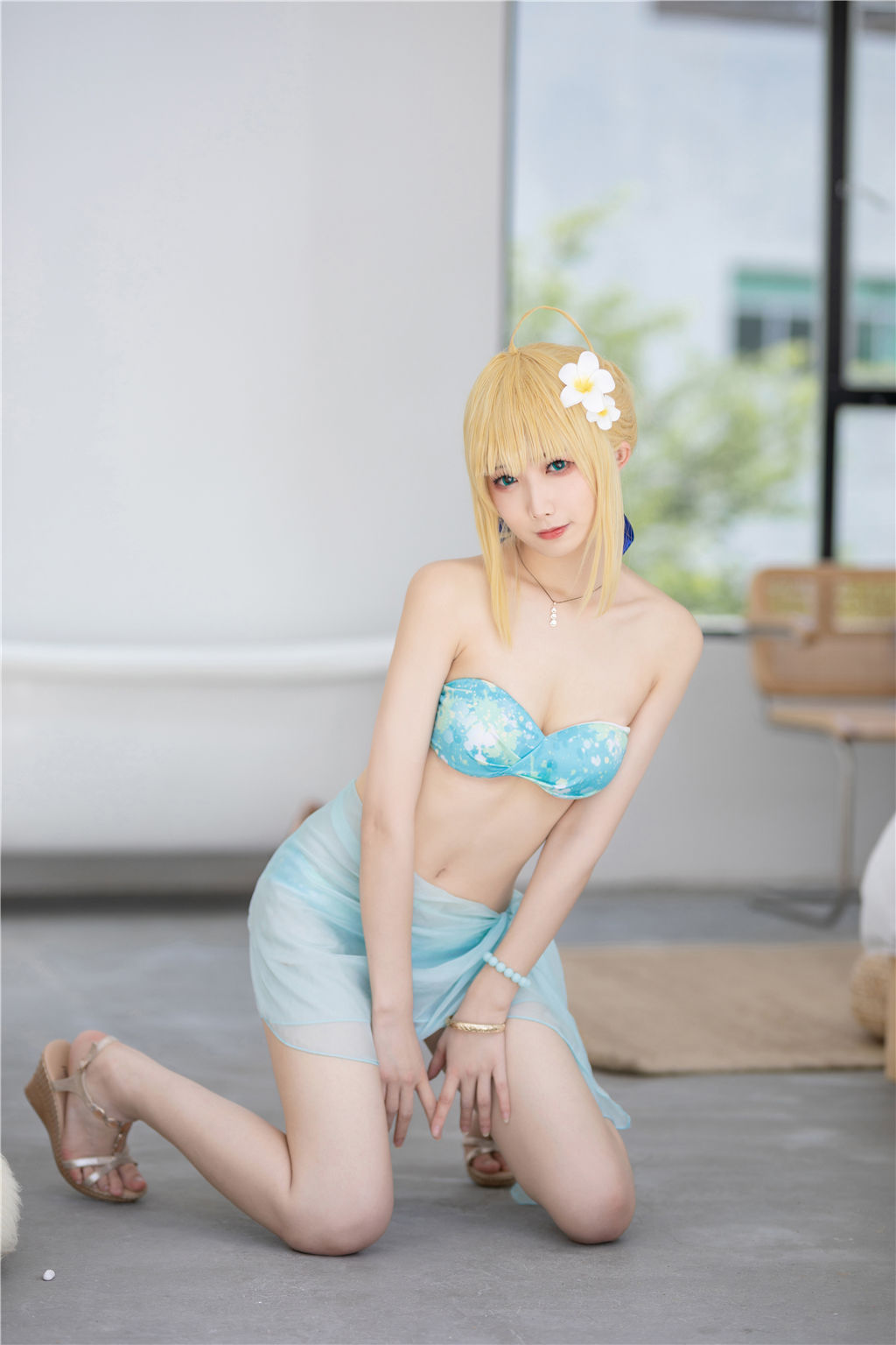 动漫博主封疆疆v – 阿尔托莉雅・潘德拉贡 泳装 Cosplay-第11张