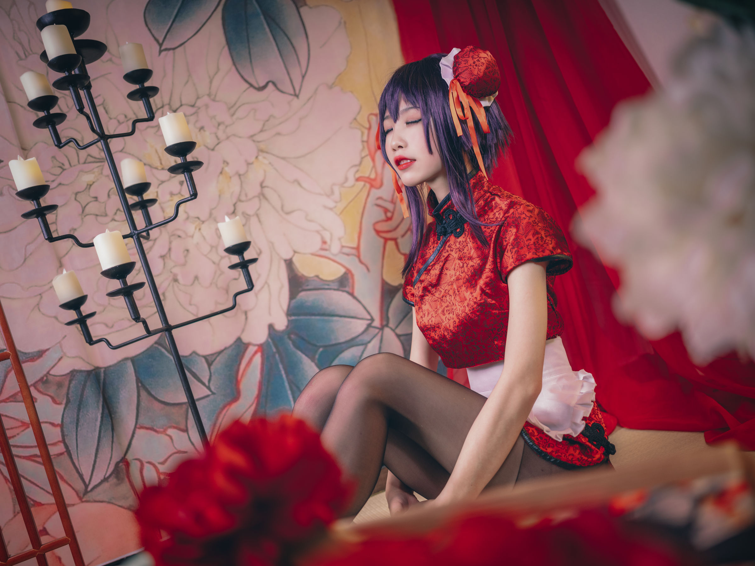 动漫博主水淼aqua – 霞之丘诗羽 旗袍 Cosplay-第6张