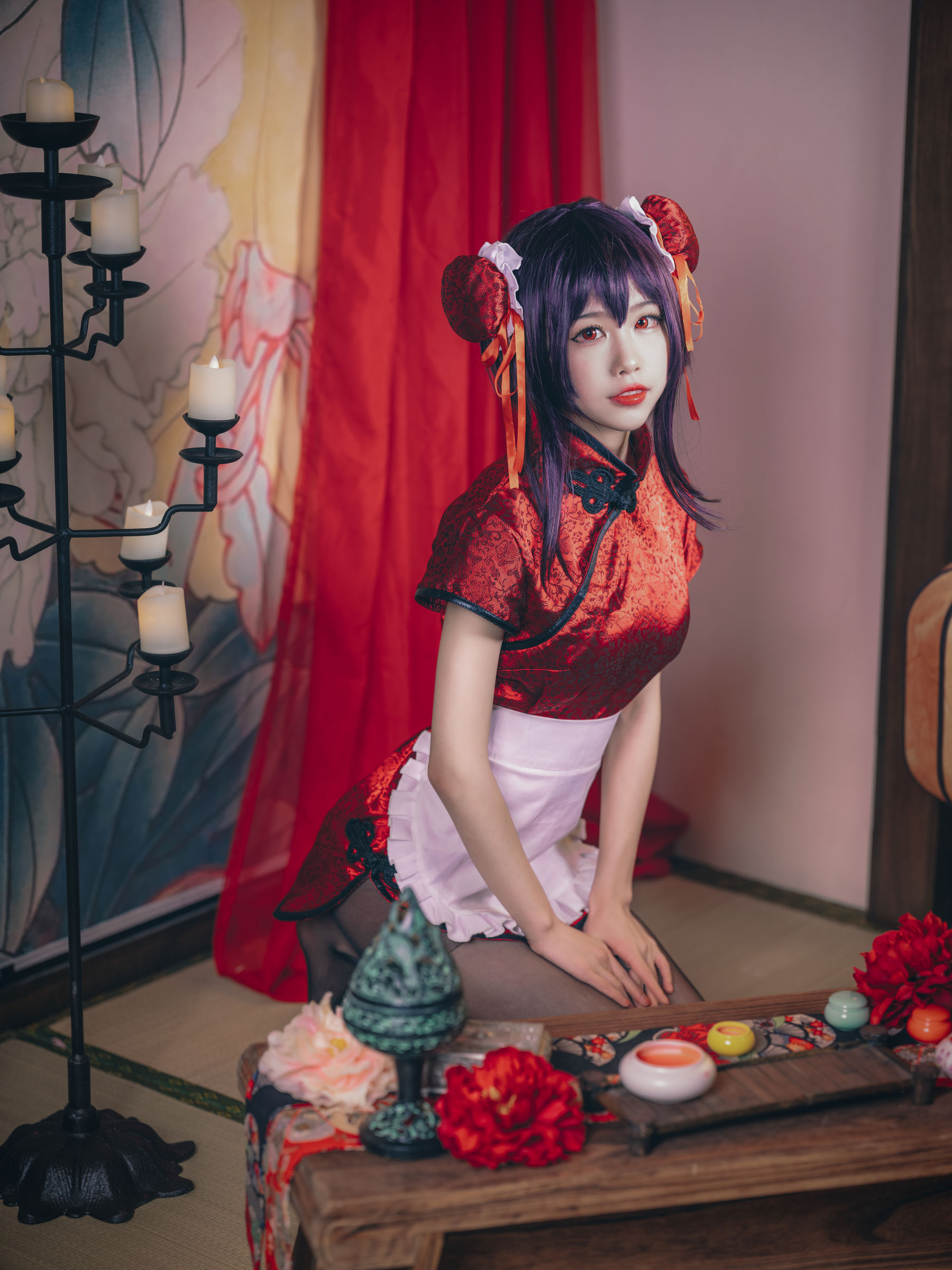 动漫博主水淼aqua – 霞之丘诗羽 旗袍 Cosplay-第1张