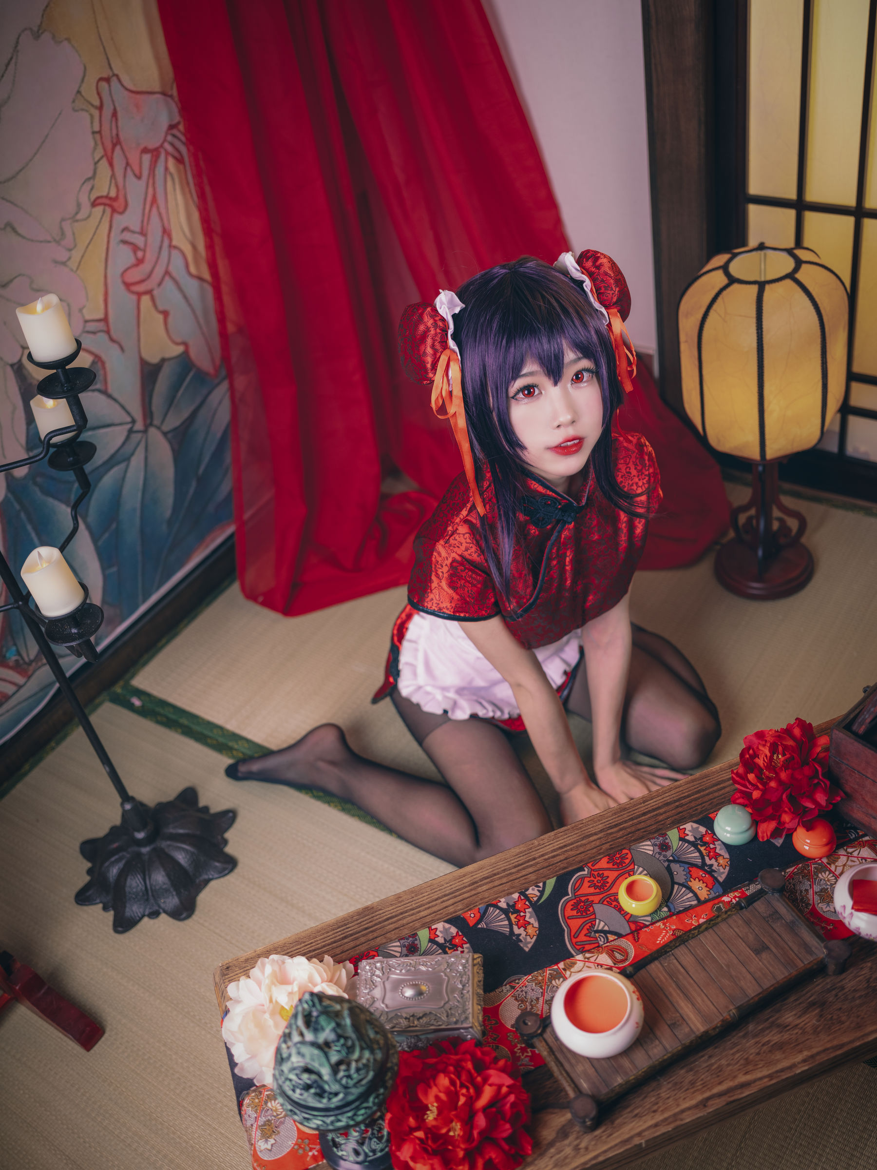 动漫博主水淼aqua – 霞之丘诗羽 旗袍 Cosplay-第3张