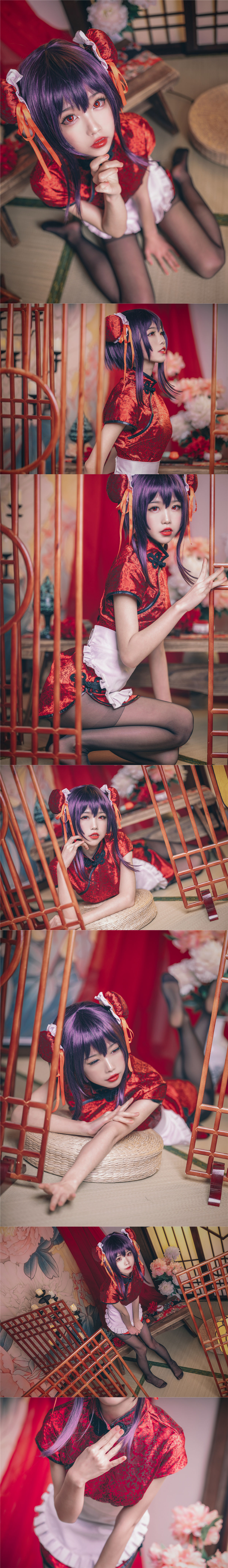 动漫博主水淼aqua – 霞之丘诗羽 旗袍 Cosplay-第4张