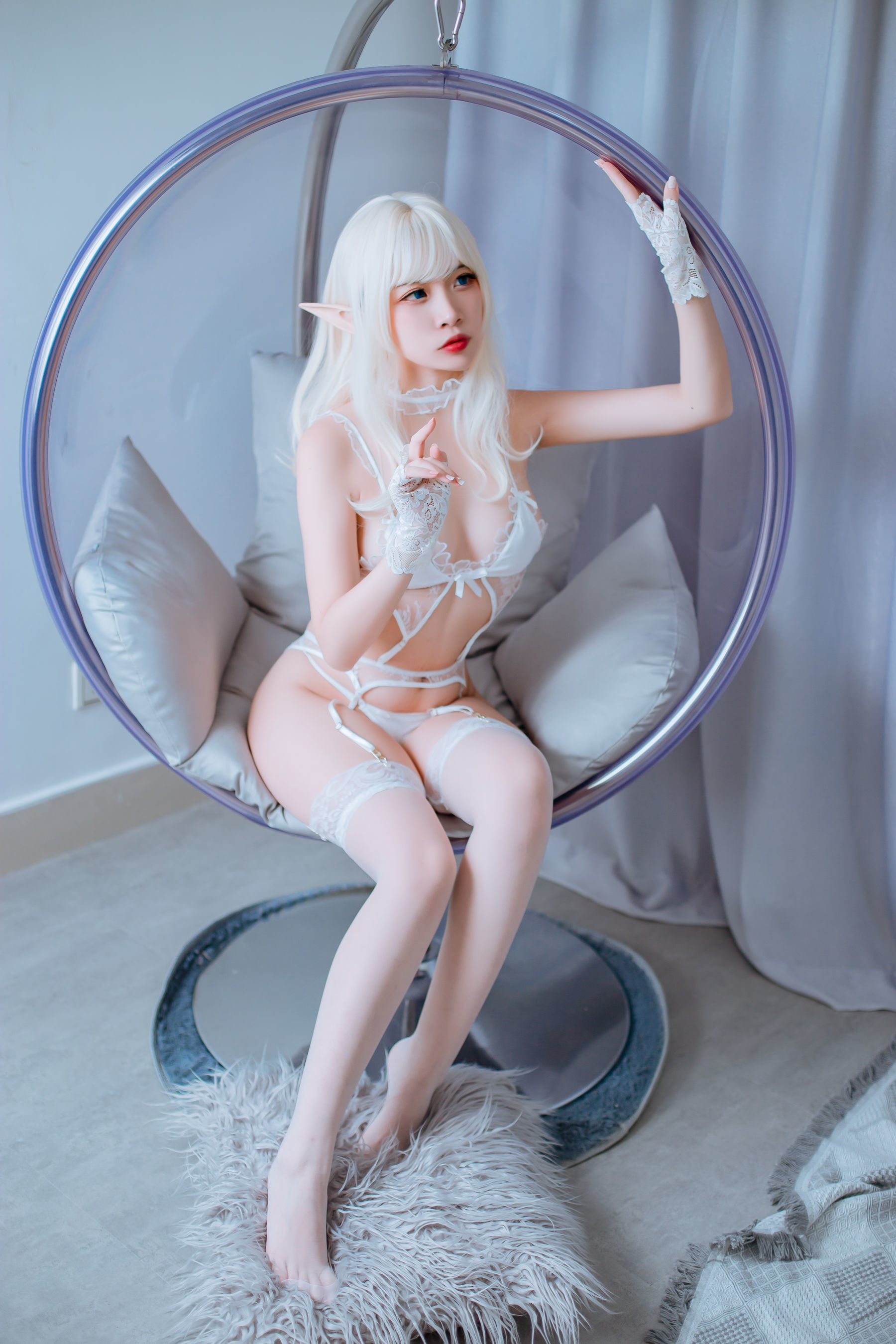 人气Coser二佐Nisa – 白精灵 Cosplay-第7张