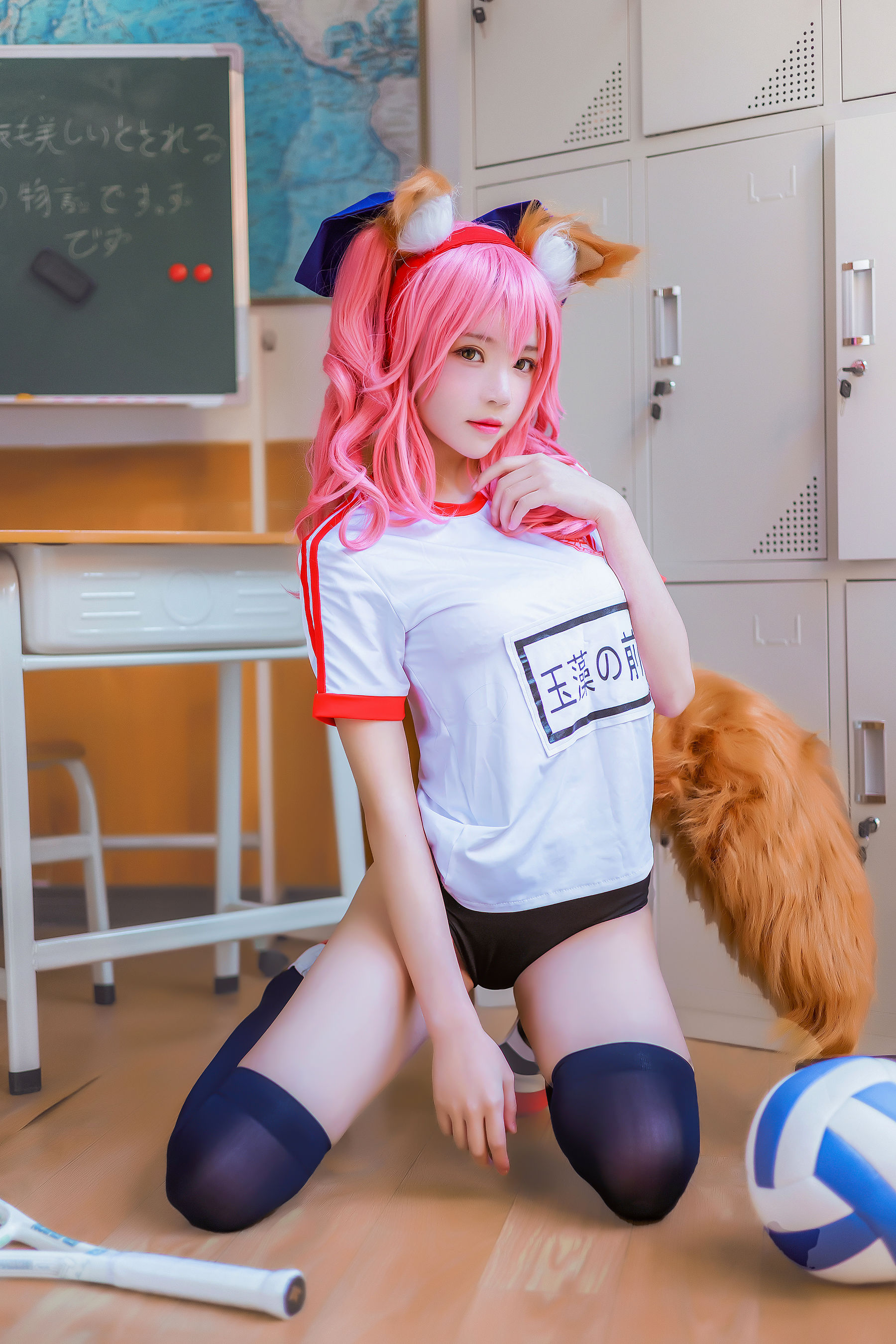 桜桃喵 – 玉藻前体操服 Cosplay-第1张