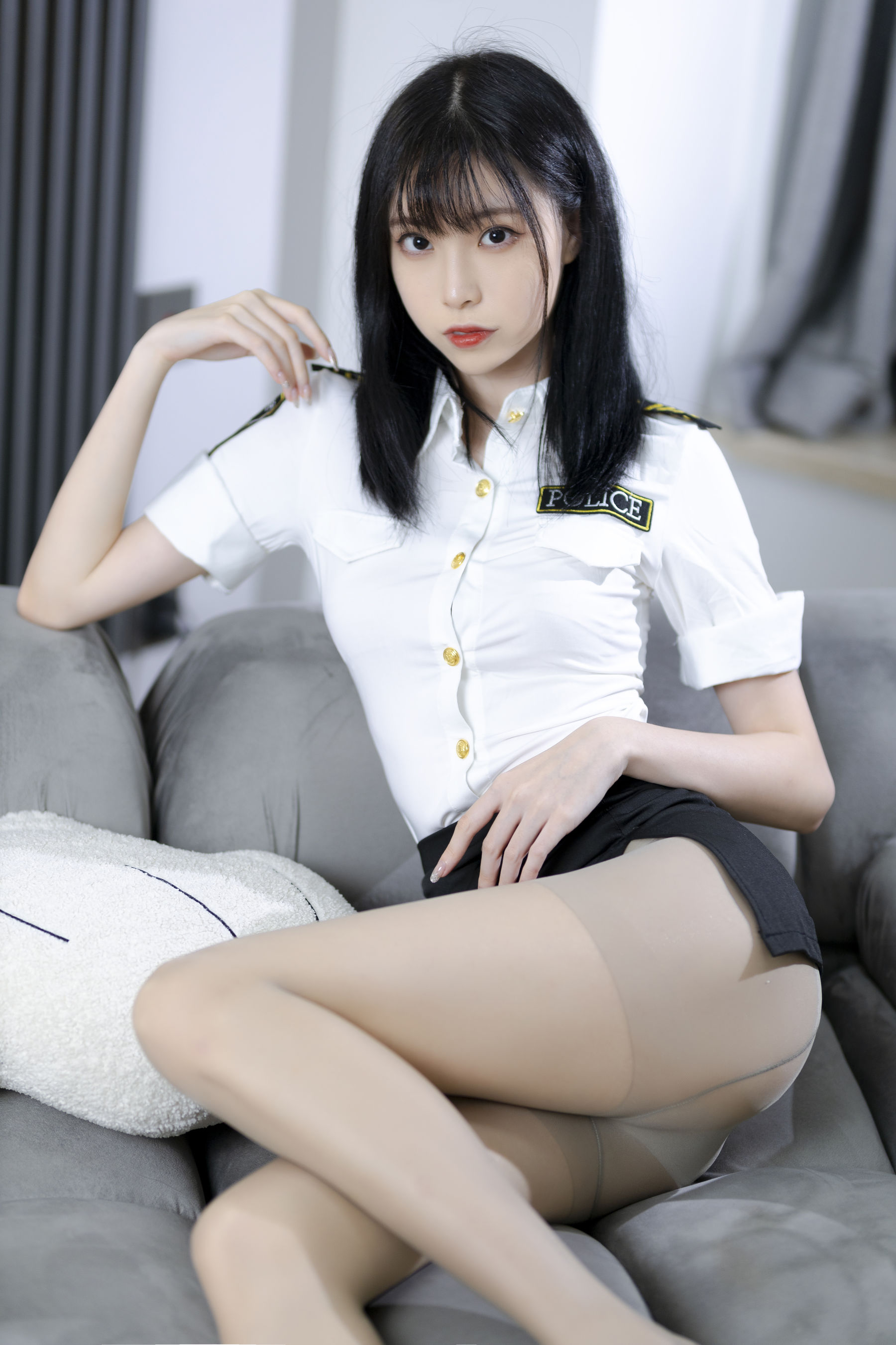 许岚(叁月life) – 灰丝制服 Cosplay-第6张