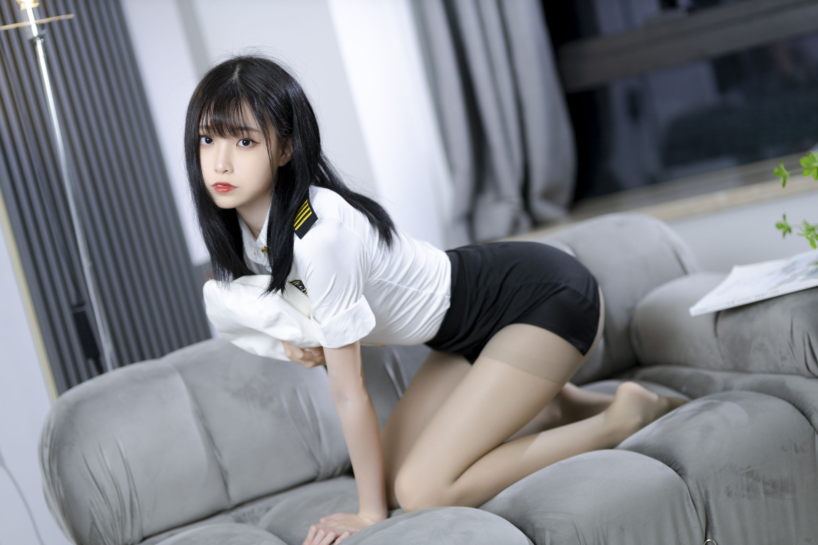 许岚(叁月life) – 灰丝制服 Cosplay-第18张