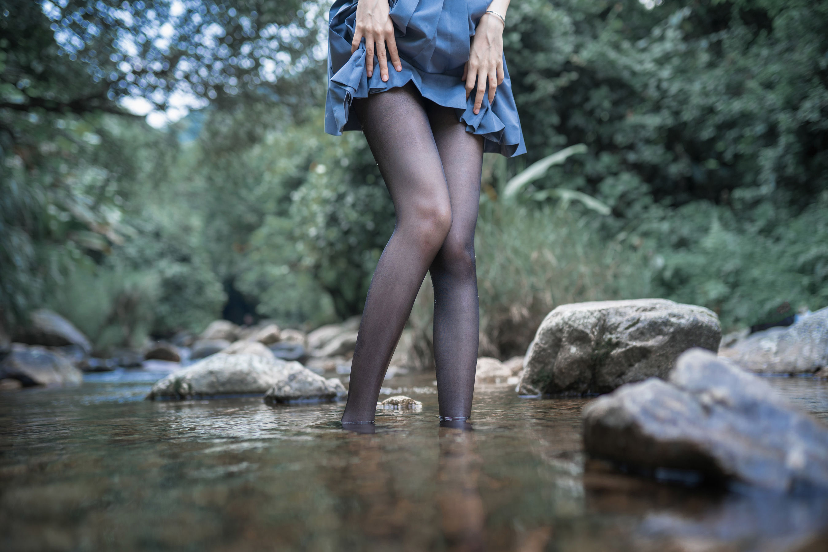 萌系小姐姐木绵绵OwO 水色溪边制服 Cosplay-第38张