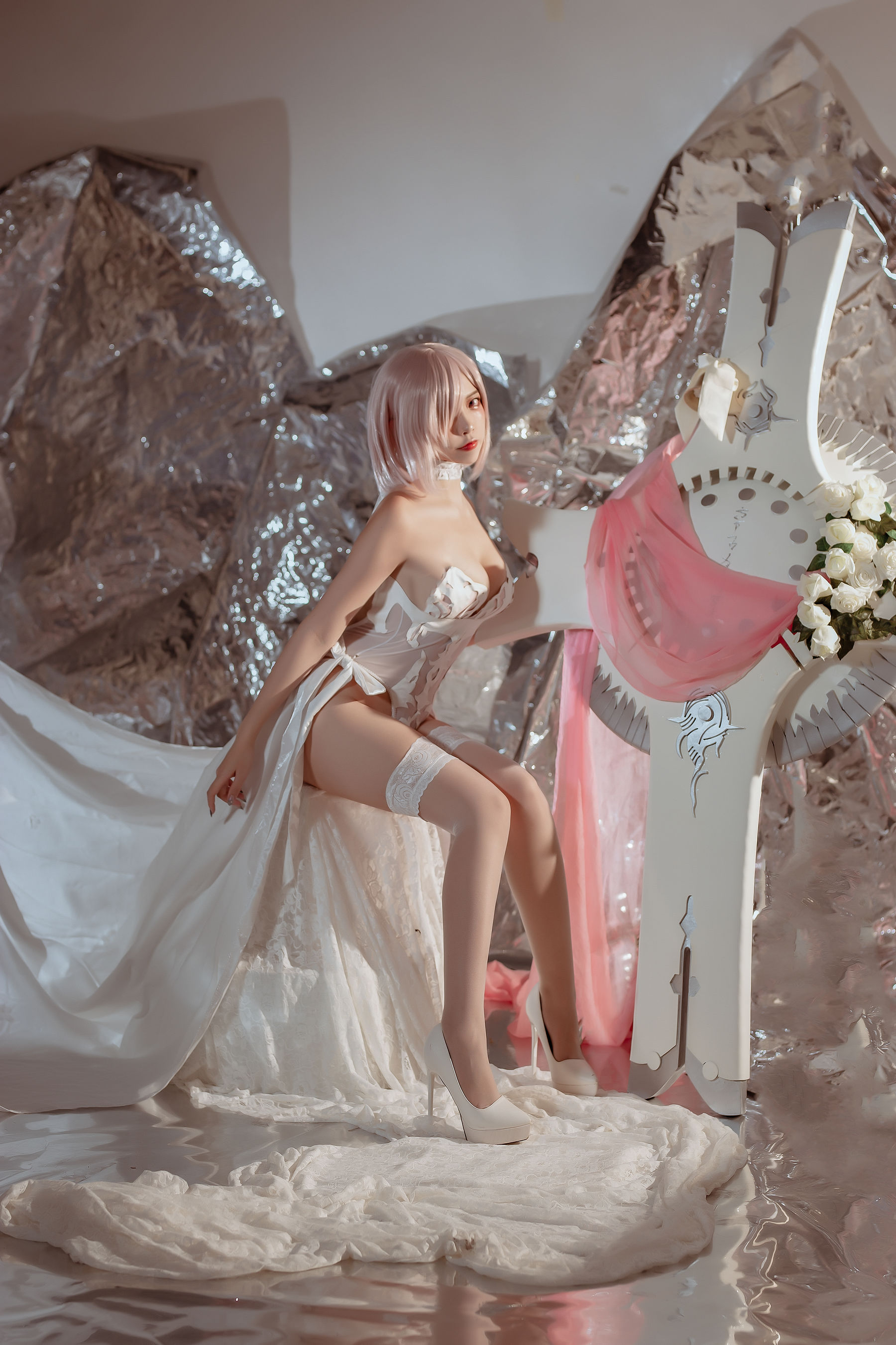 人气Coser二佐Nisa – fate玛修婚纱 Cosplay-第37张