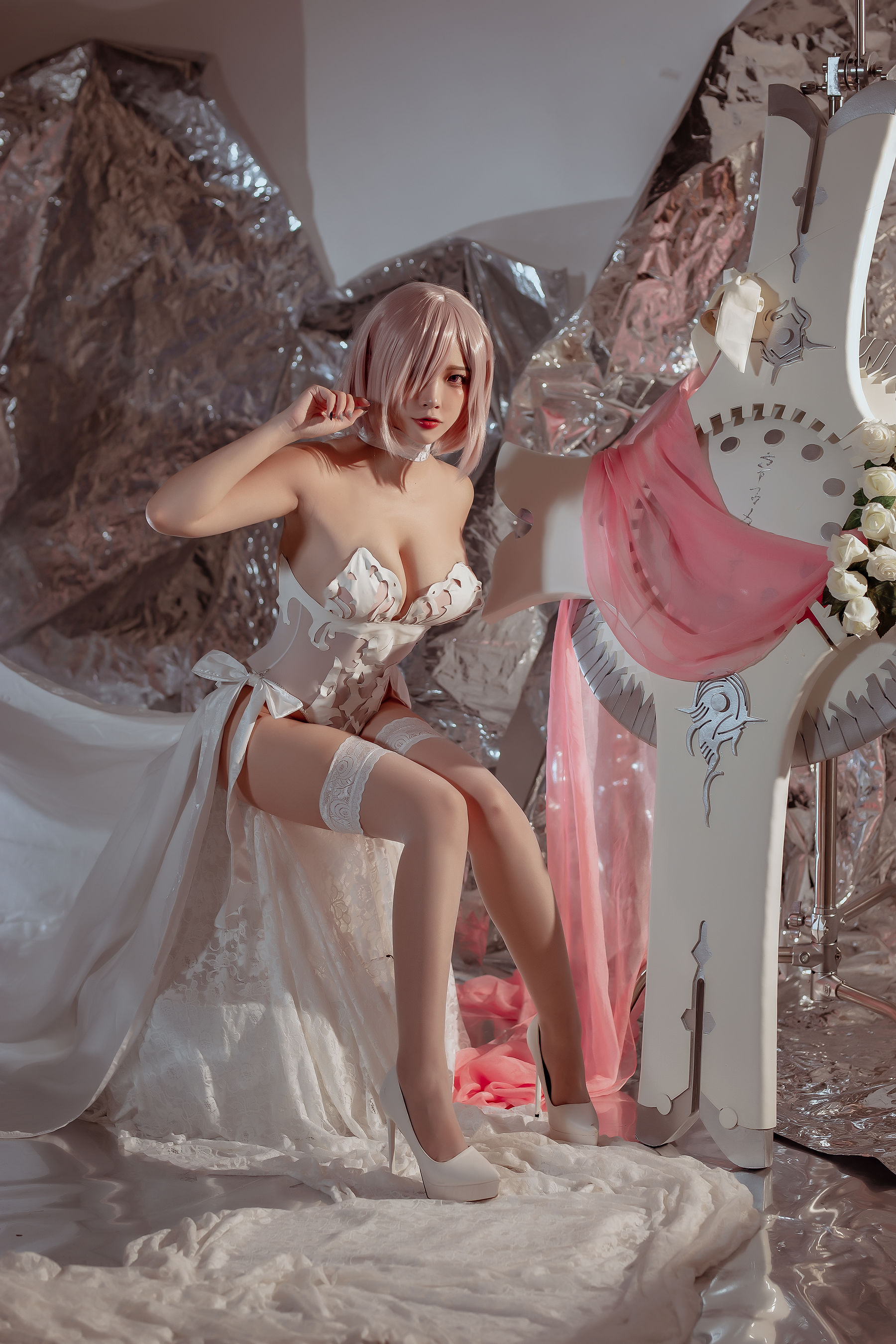 人气Coser二佐Nisa – fate玛修婚纱 Cosplay-第38张