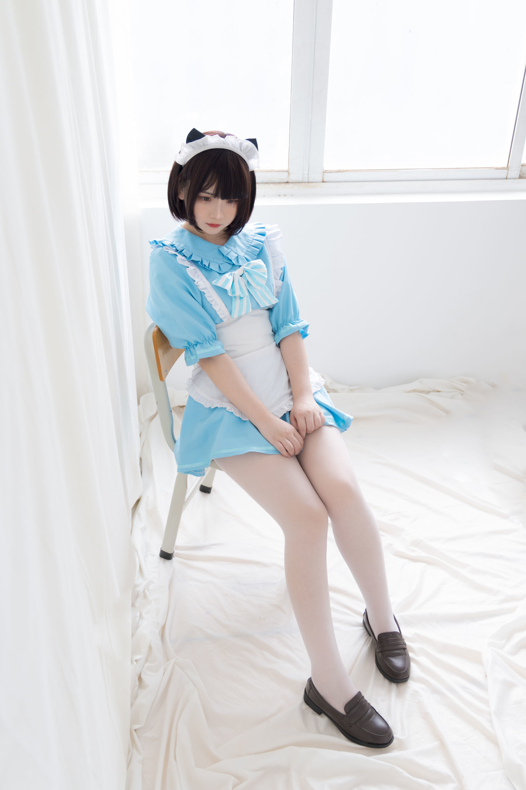 二次元美女古川kagura – 蓝色小猫女仆 Cosplay-第16张