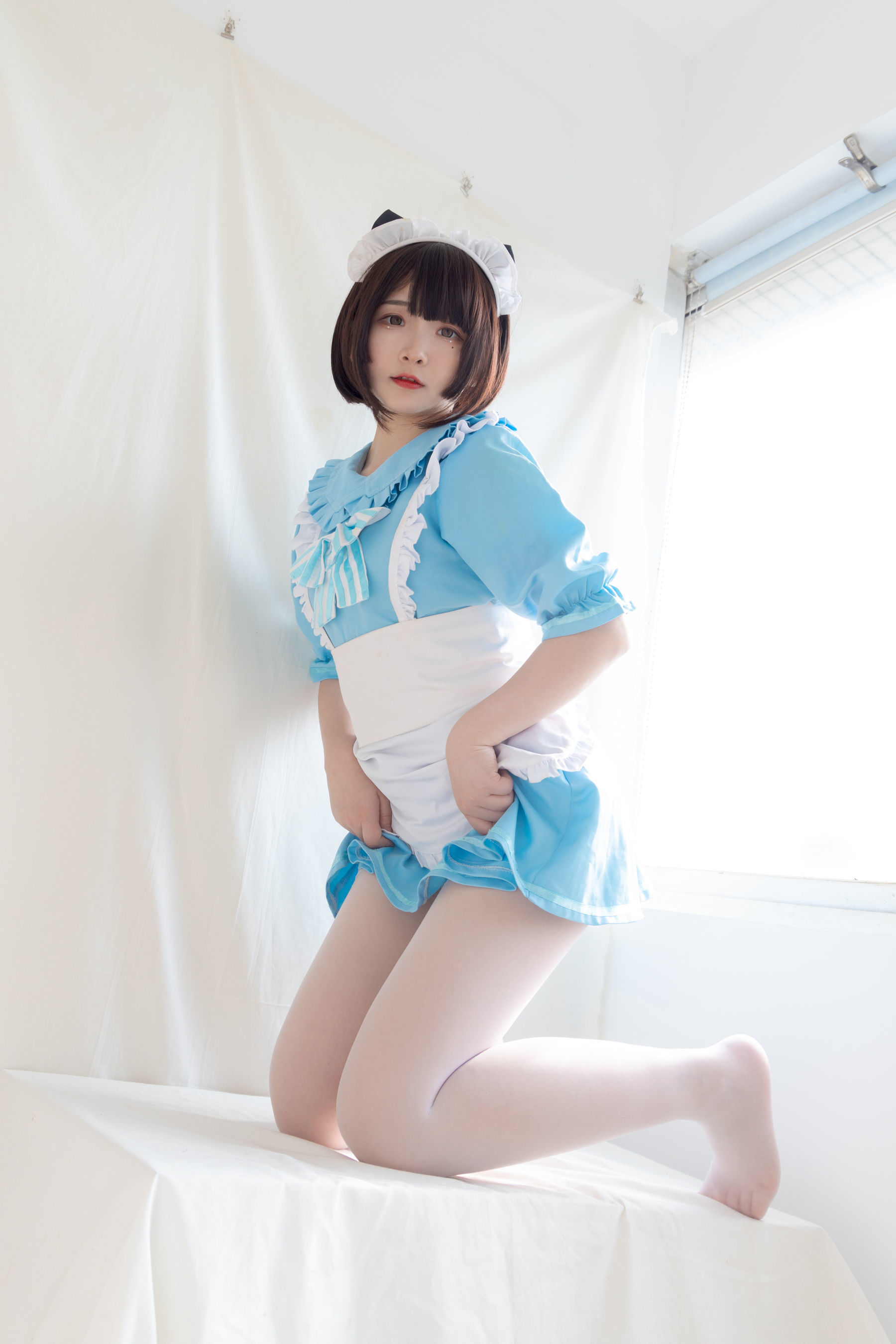 二次元美女古川kagura – 蓝色小猫女仆 Cosplay-第15张