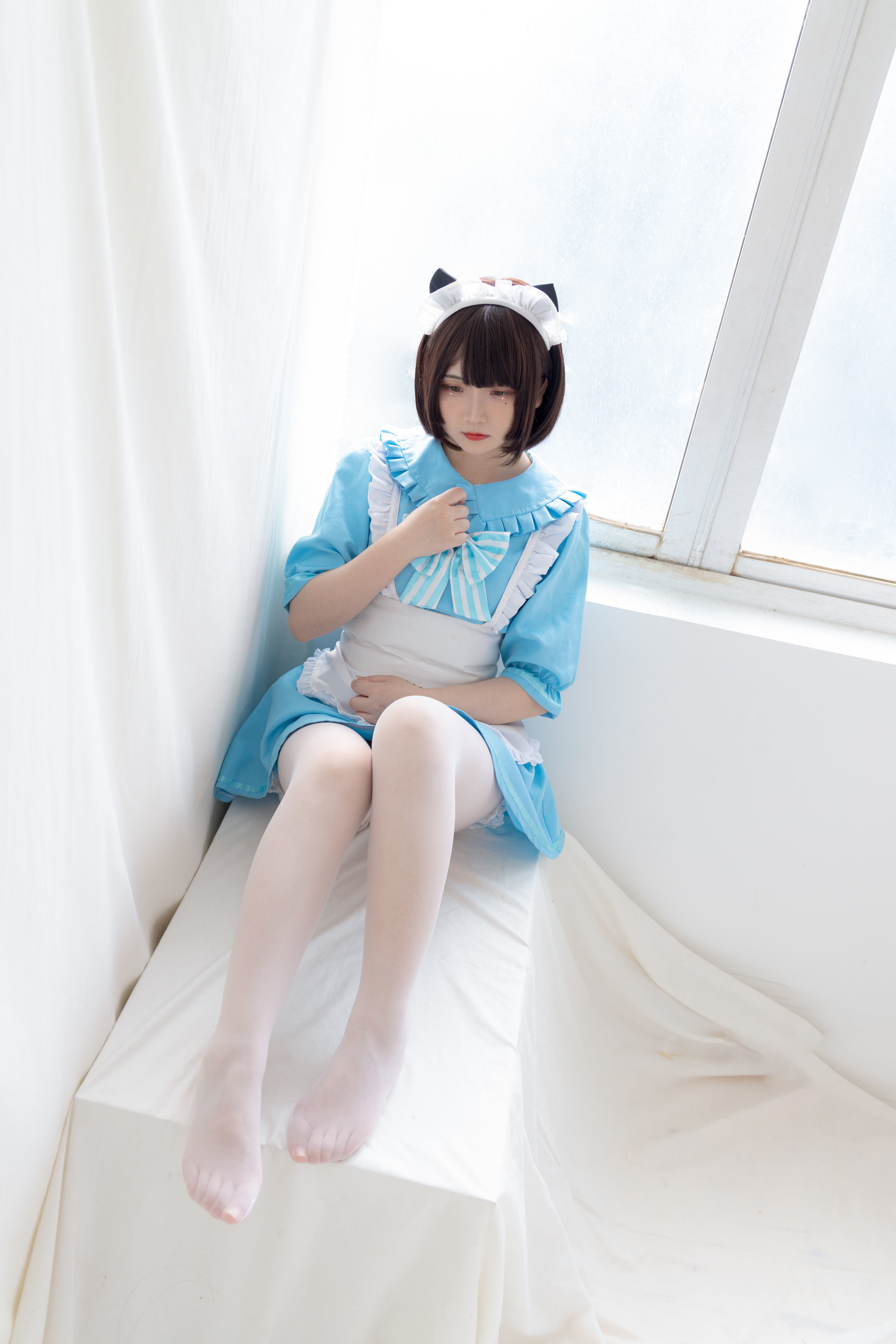 二次元美女古川kagura – 蓝色小猫女仆 Cosplay-第24张