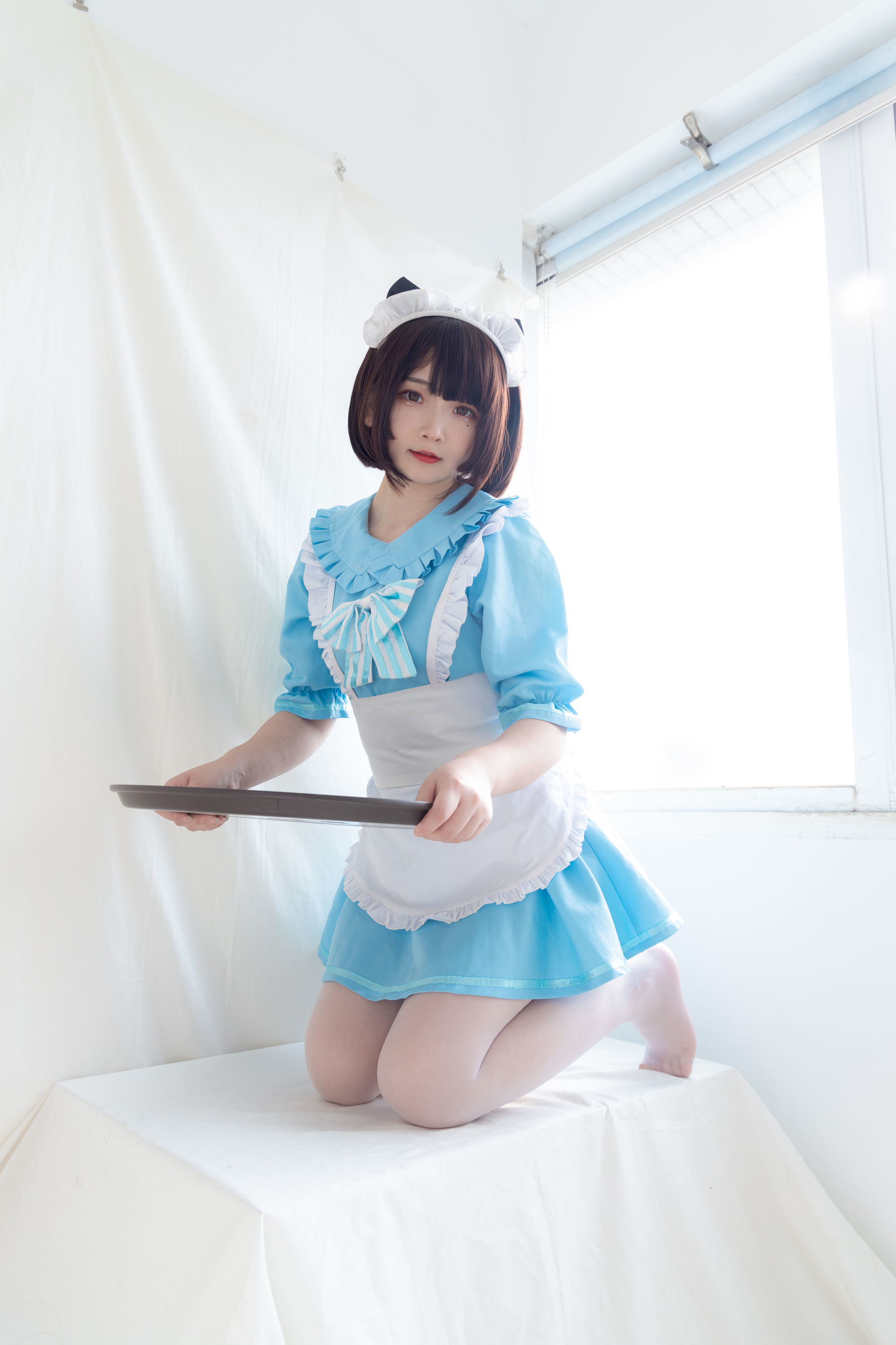 二次元美女古川kagura – 蓝色小猫女仆 Cosplay-第14张
