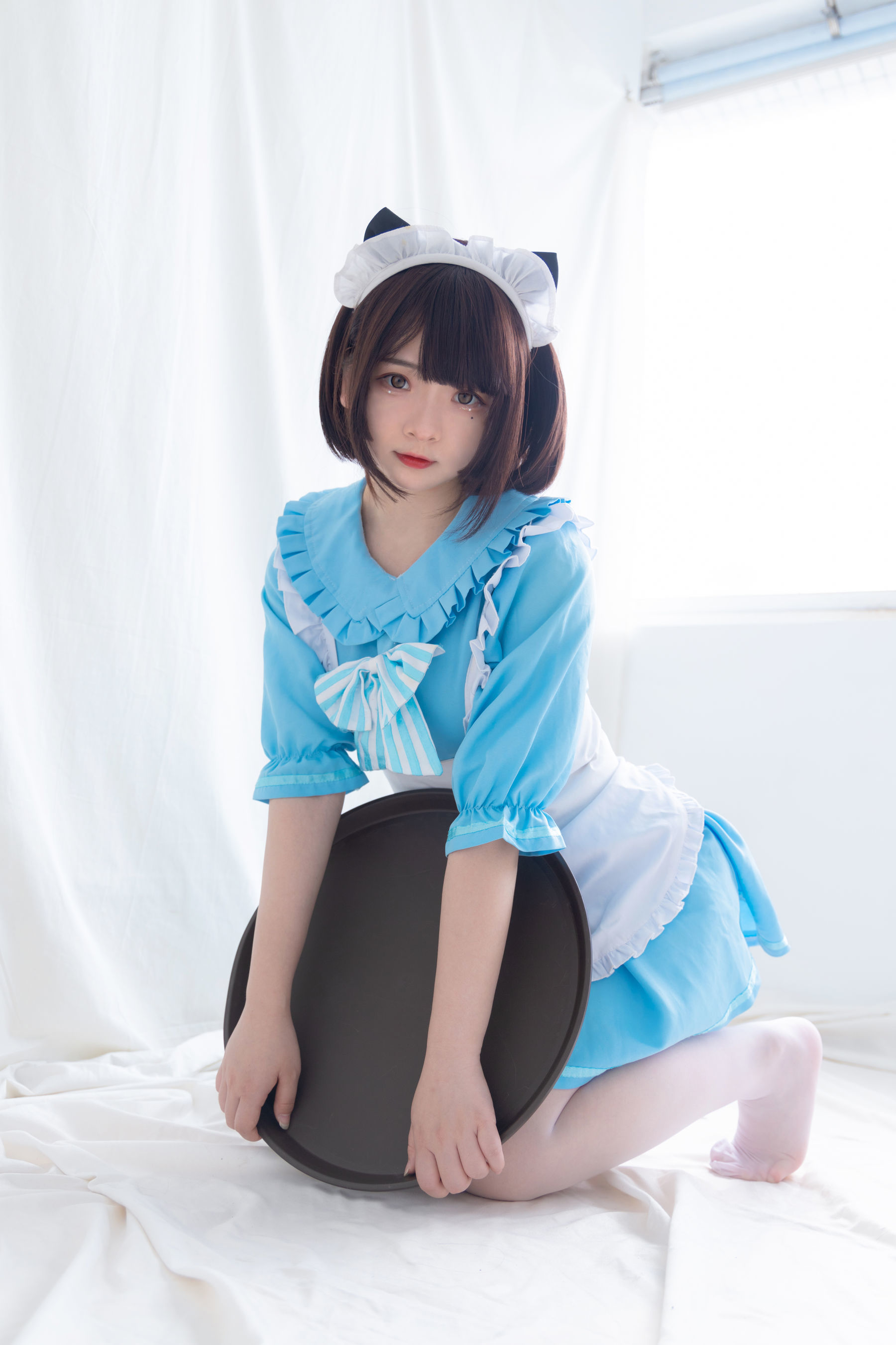 二次元美女古川kagura – 蓝色小猫女仆 Cosplay-第27张