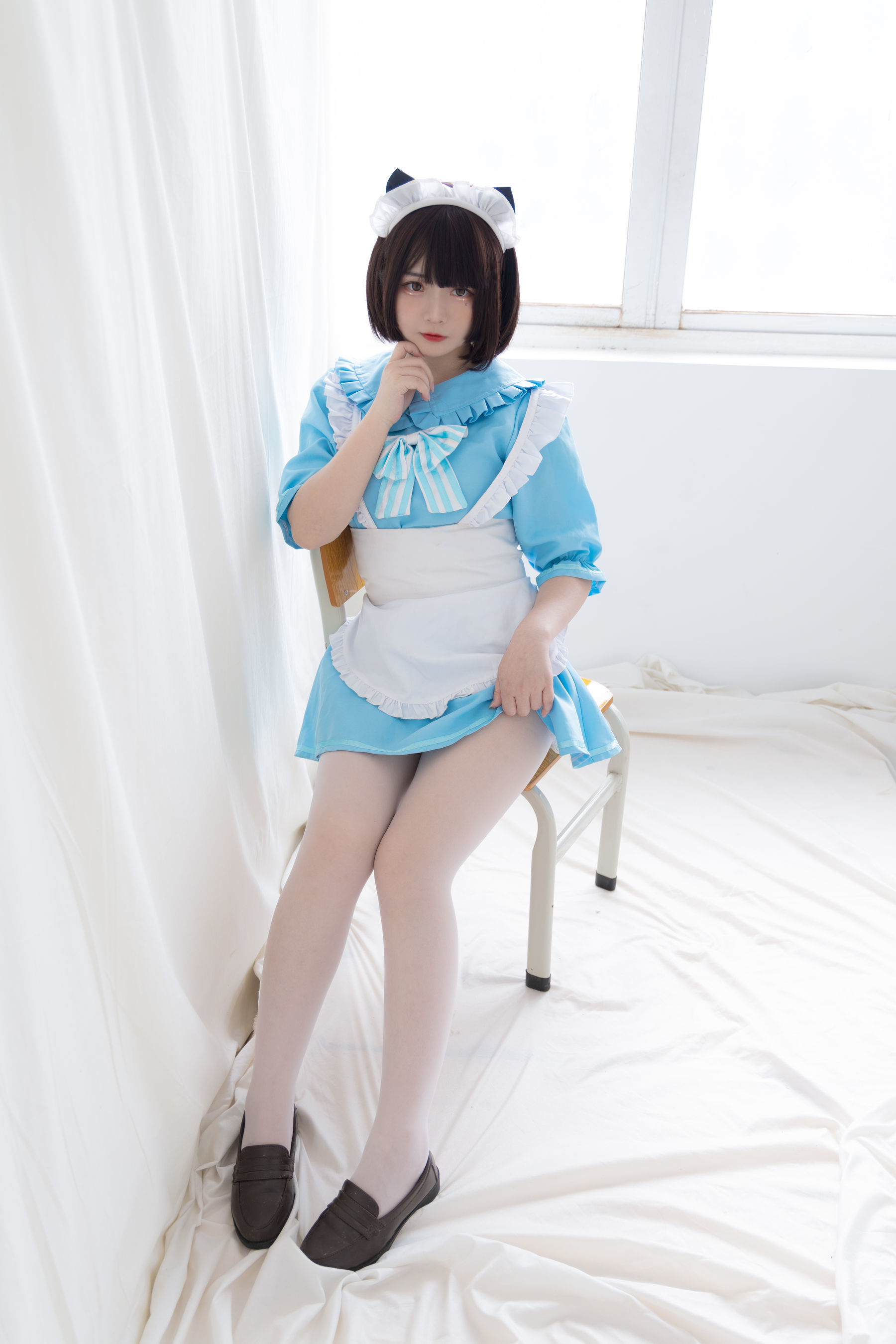 二次元美女古川kagura – 蓝色小猫女仆 Cosplay-第13张