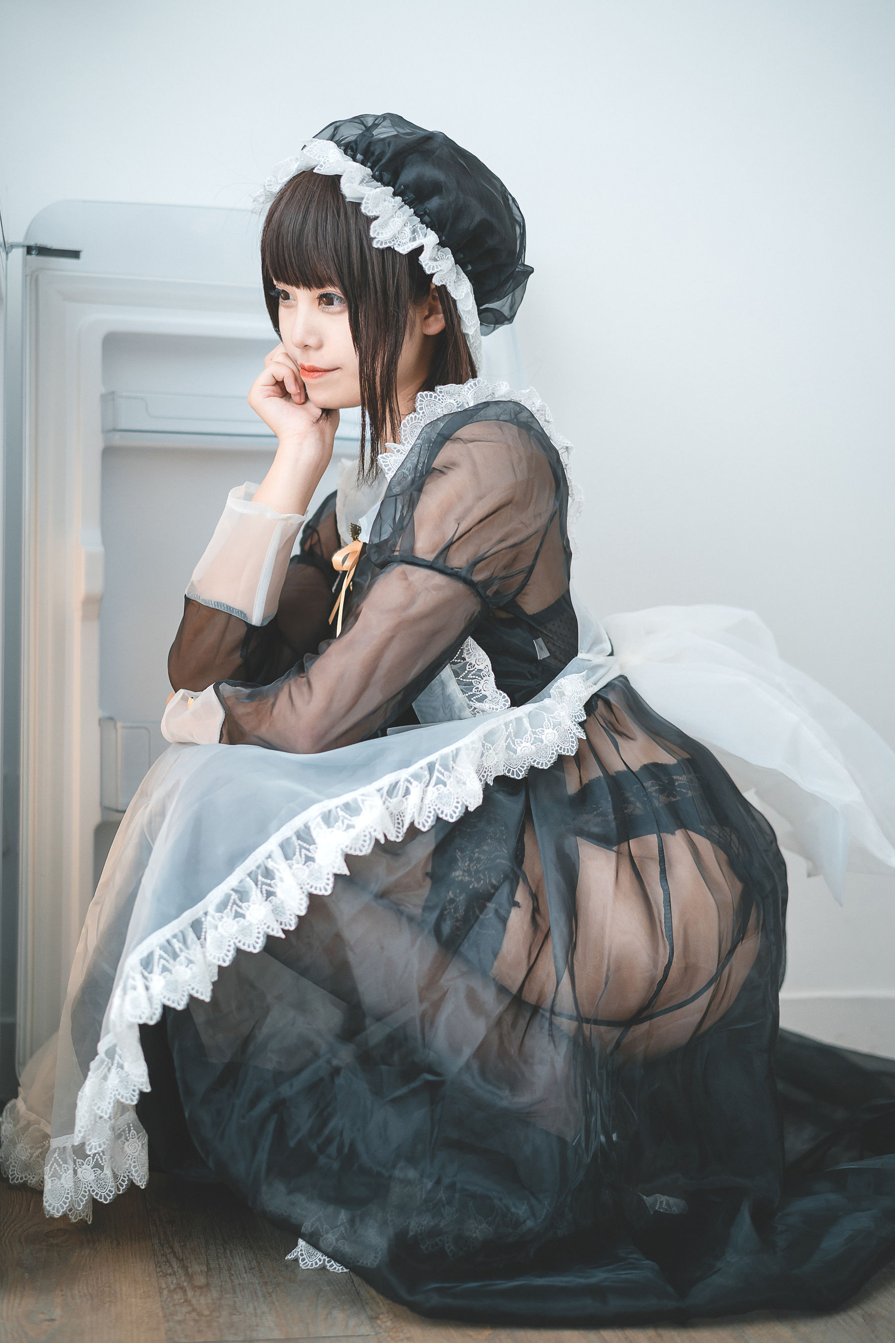 萌系小姐姐蜜汁猫裘 透明女仆 Cosplay-第28张