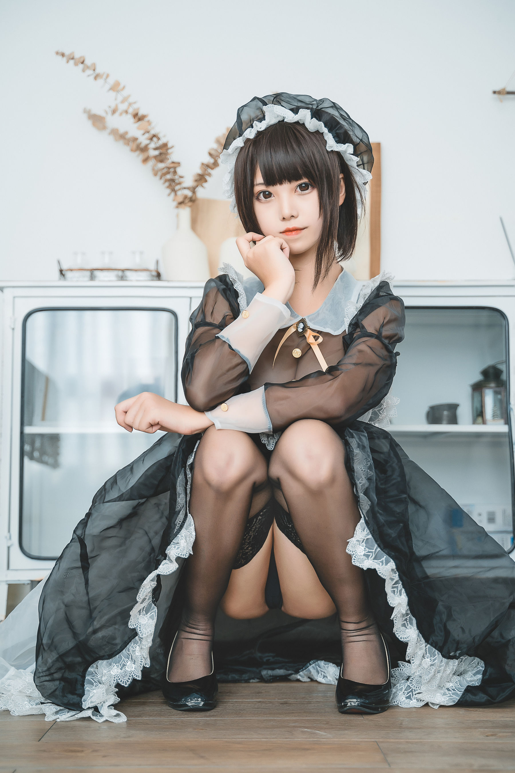 萌系小姐姐蜜汁猫裘 透明女仆 Cosplay-第29张