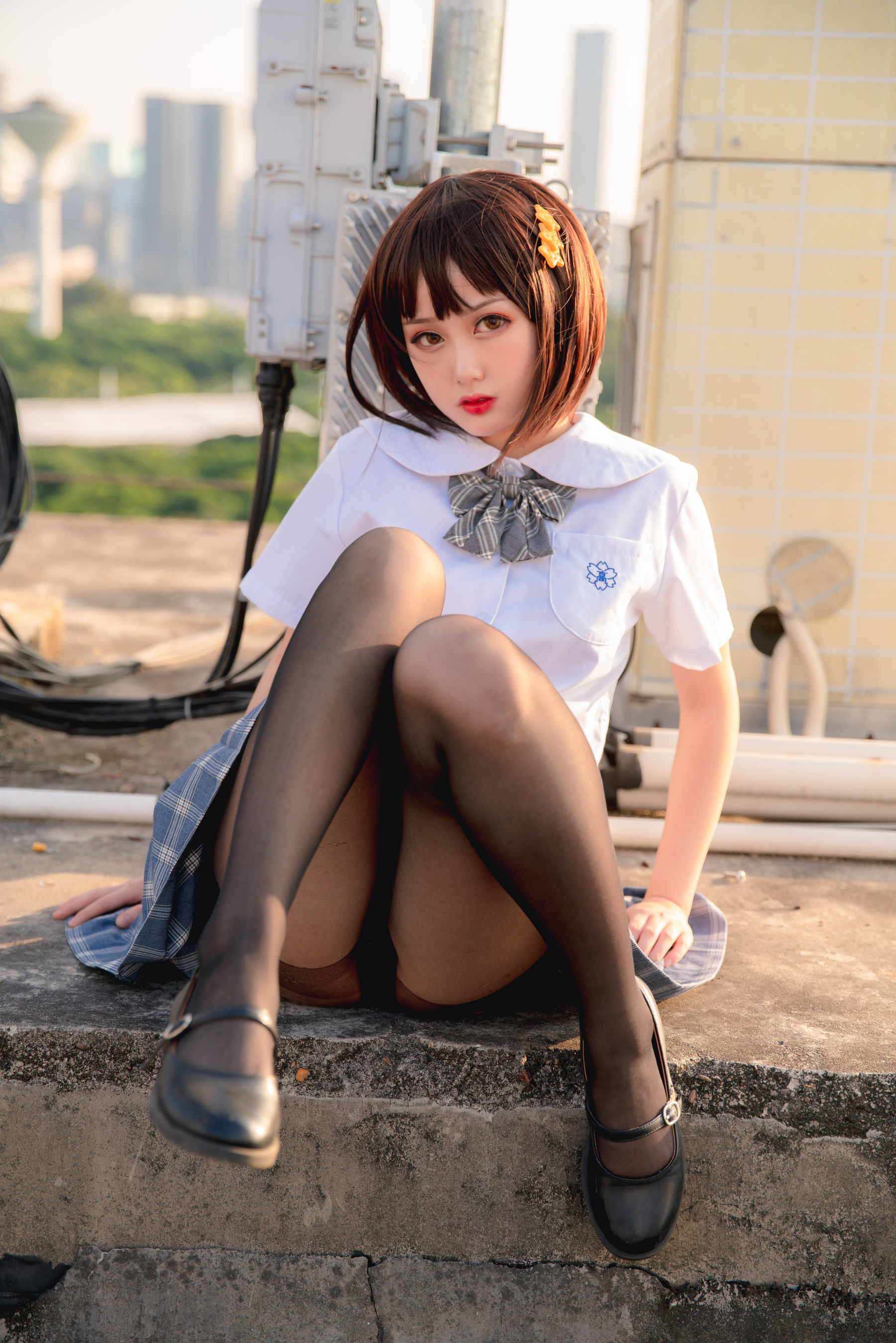 动漫博主您的蛋蛋 天台JK Cosplay-第9张