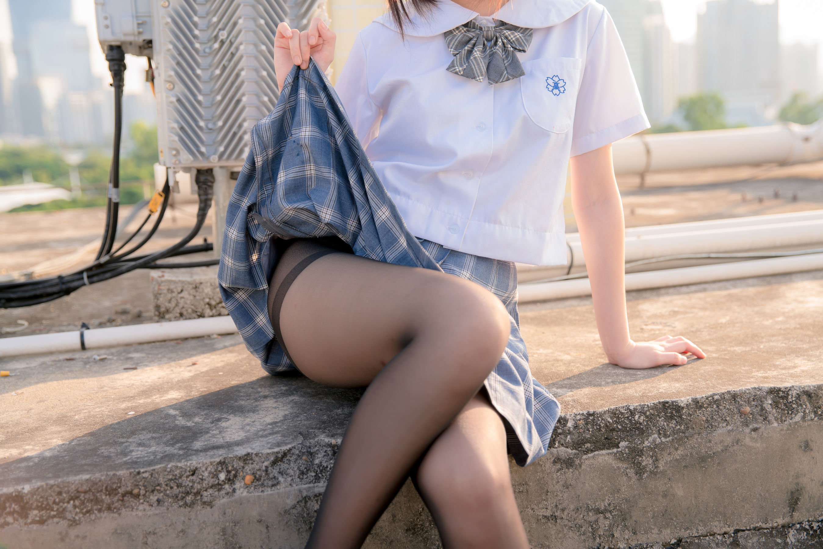 动漫博主您的蛋蛋 天台JK Cosplay-第3张