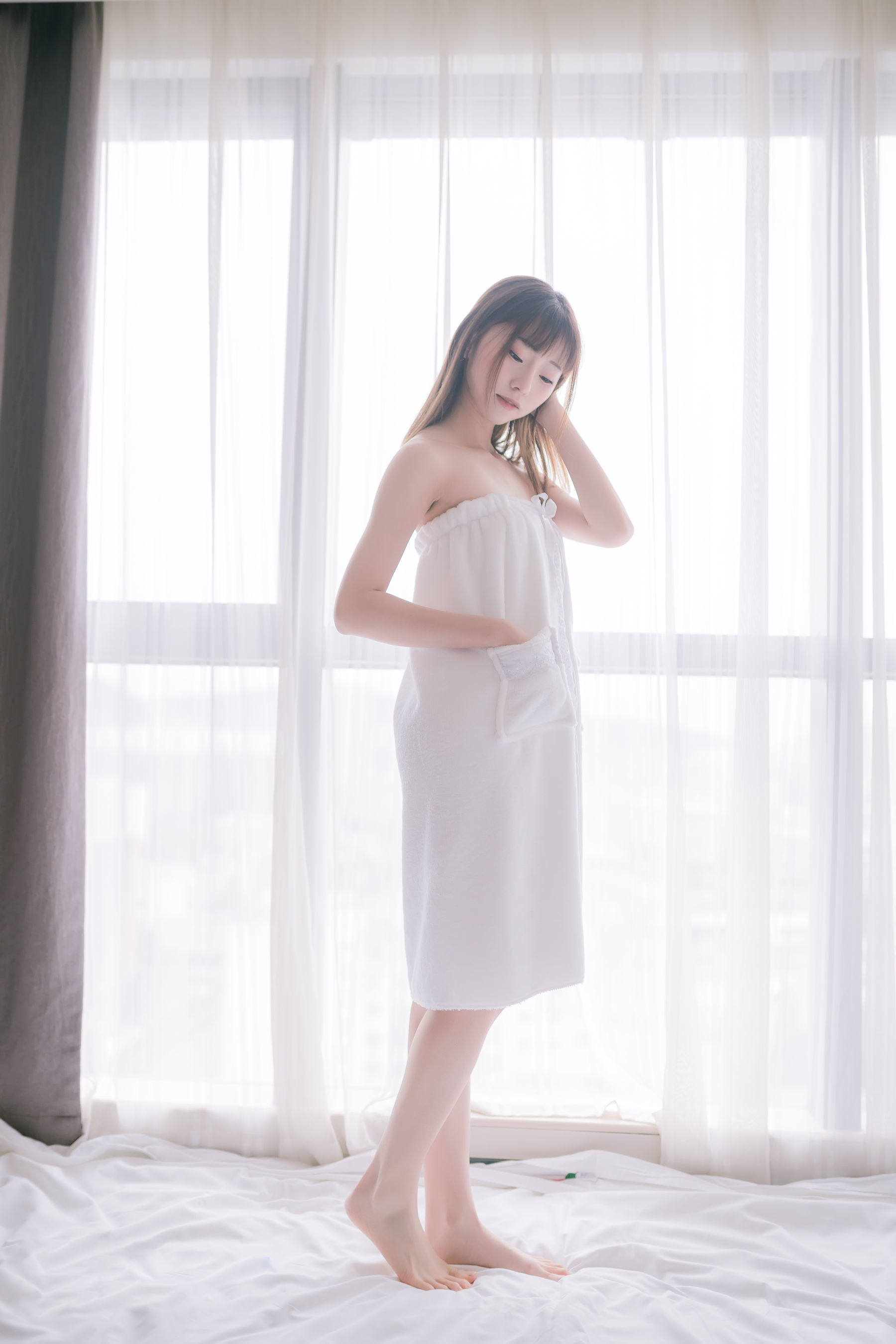 动漫博主Kitaro_绮太郎 – 纯白浴巾 Cosplay-第44张