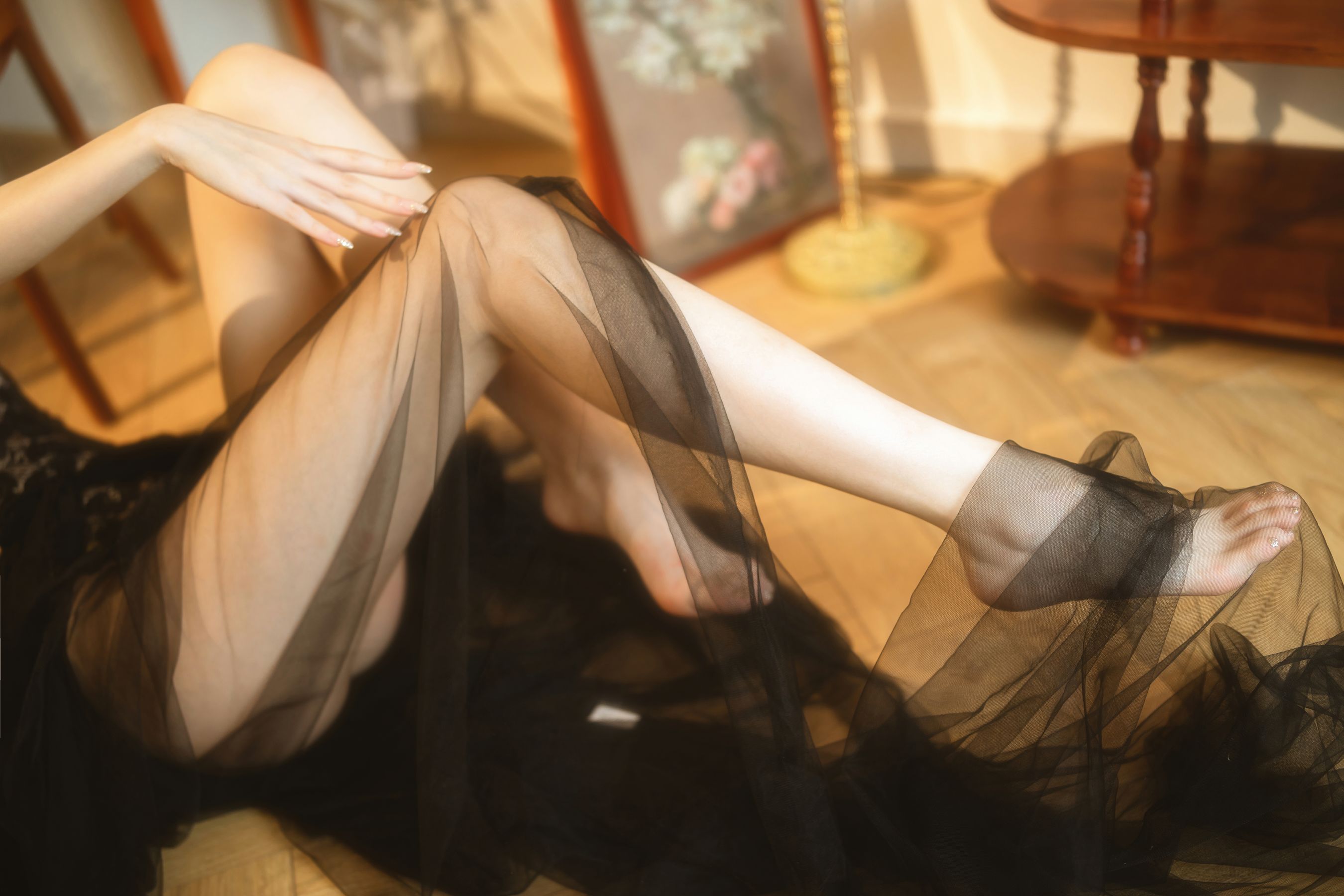 许岚(叁月life) – 纯欲黑纱 Cosplay-第30张