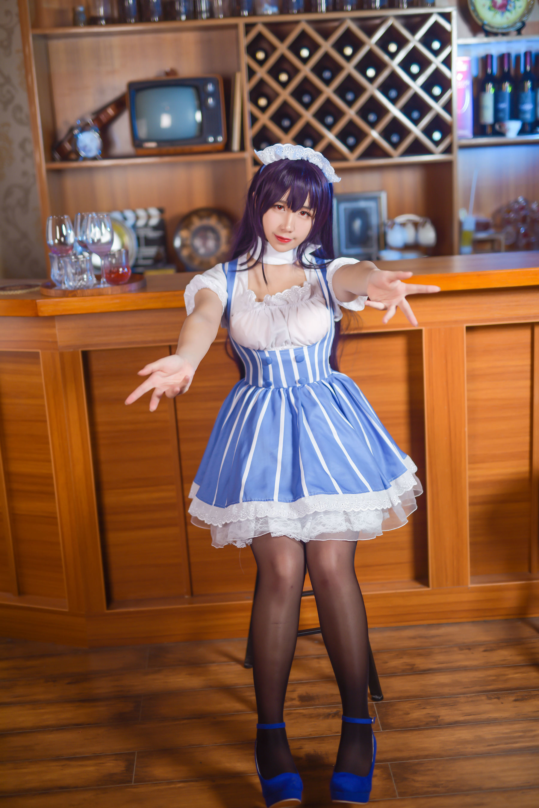 动漫博主九曲Jean 加藤惠女仆 Cosplay-第1张