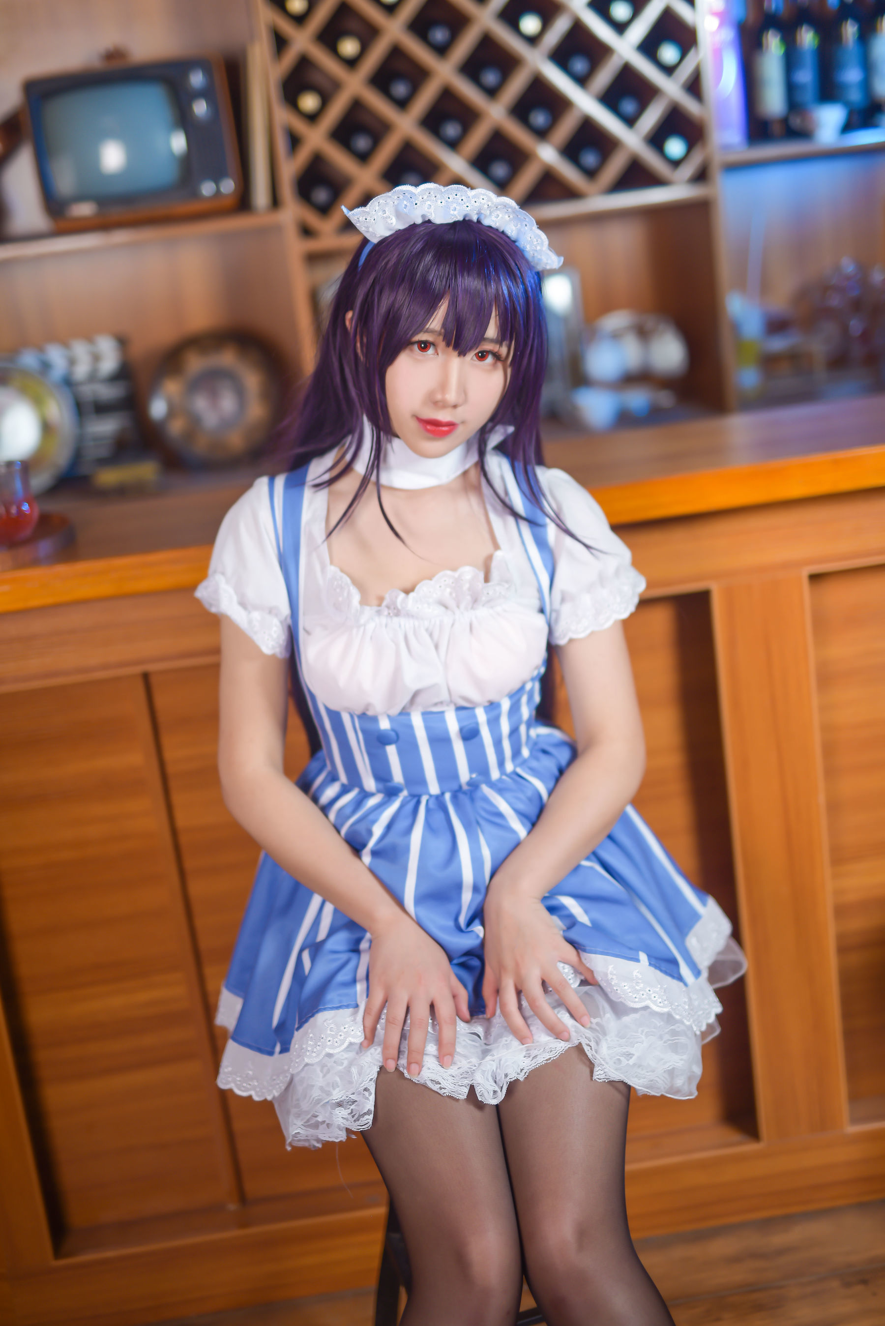 动漫博主九曲Jean 加藤惠女仆 Cosplay-第2张