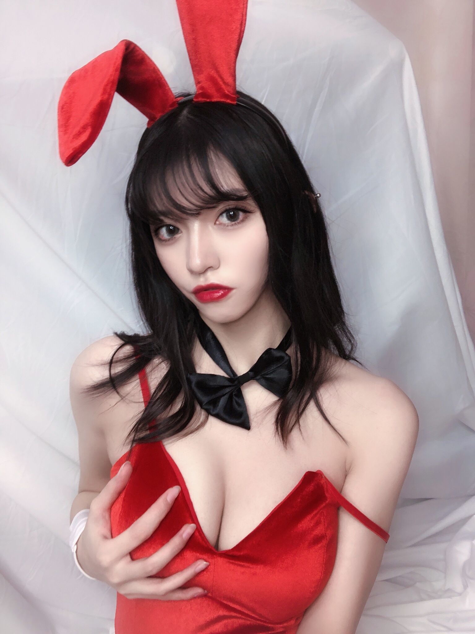 銘銘Kizami 红丝绒兔女郎 Cosplay-第64张