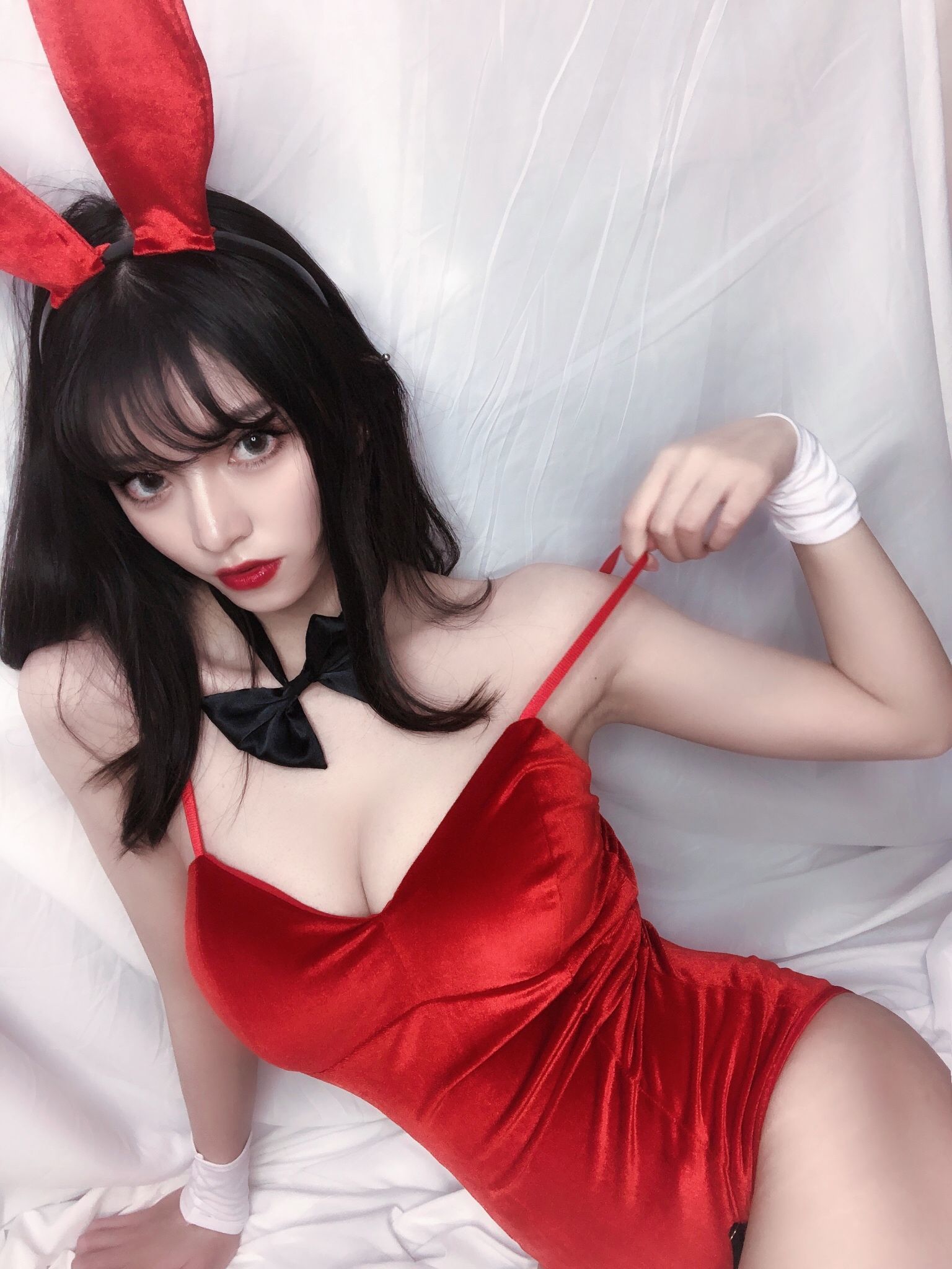 銘銘Kizami 红丝绒兔女郎 Cosplay-第60张